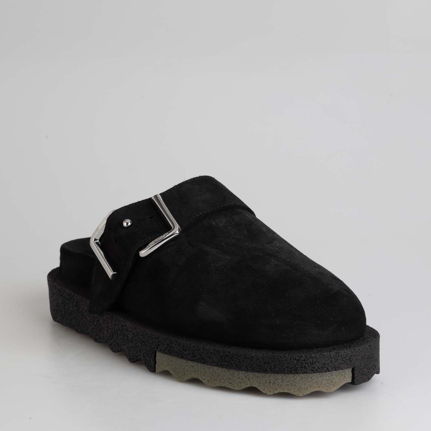 Black Green - Off White - Suede Spongesole Clogs - 2
