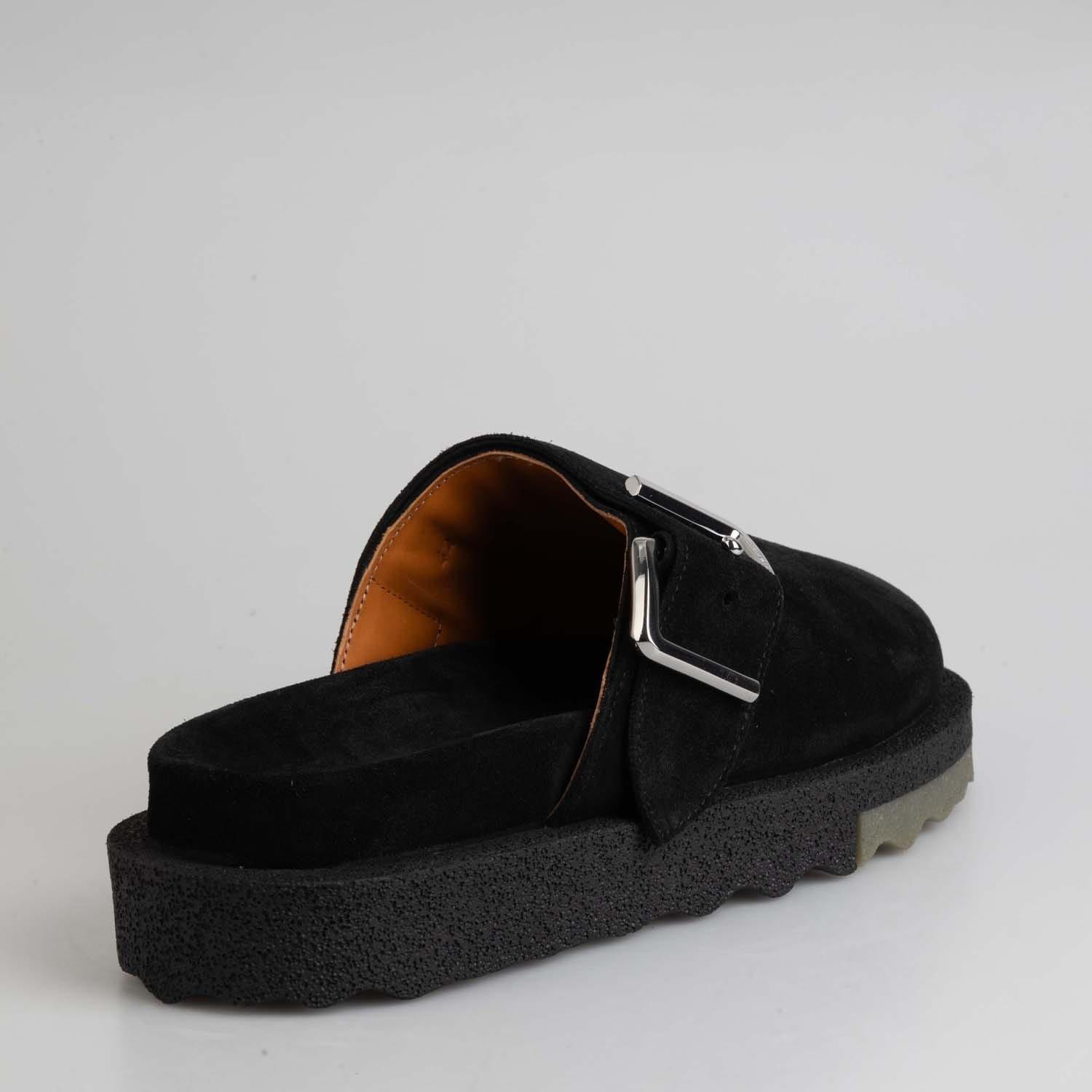 Black Green - Off White - Suede Spongesole Clogs - 3