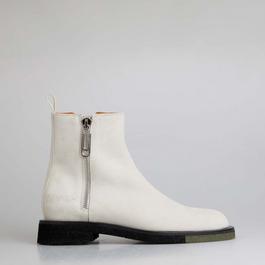 Off White Sponge Ankle Boots