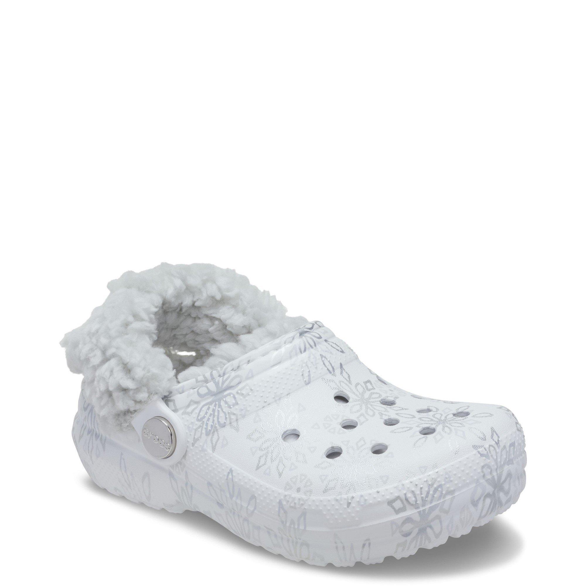 White - Crocs - Kids' Sherpa Fleece Lined Mule Slippers - 2