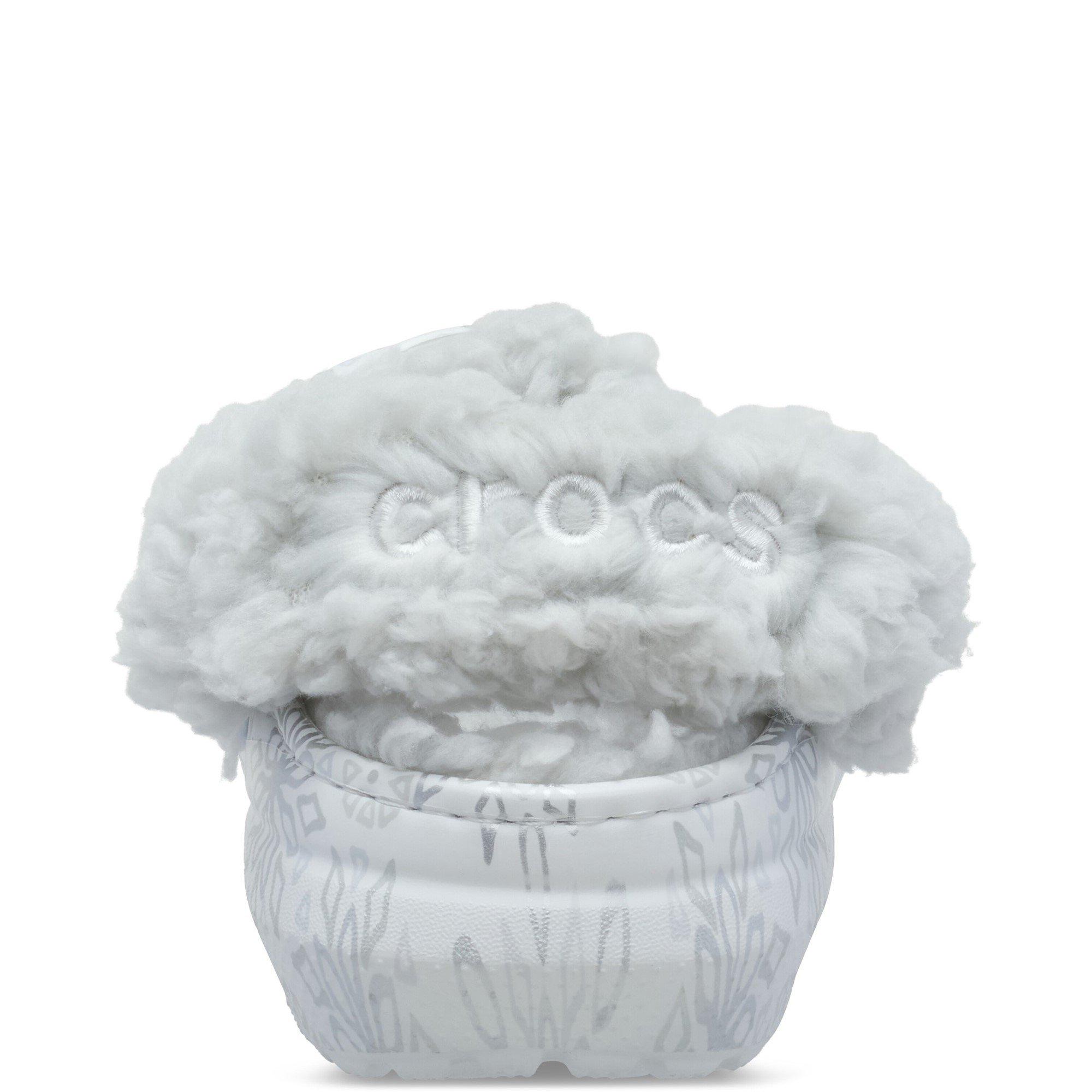 White - Crocs - Kids' Sherpa Fleece Lined Mule Slippers - 3