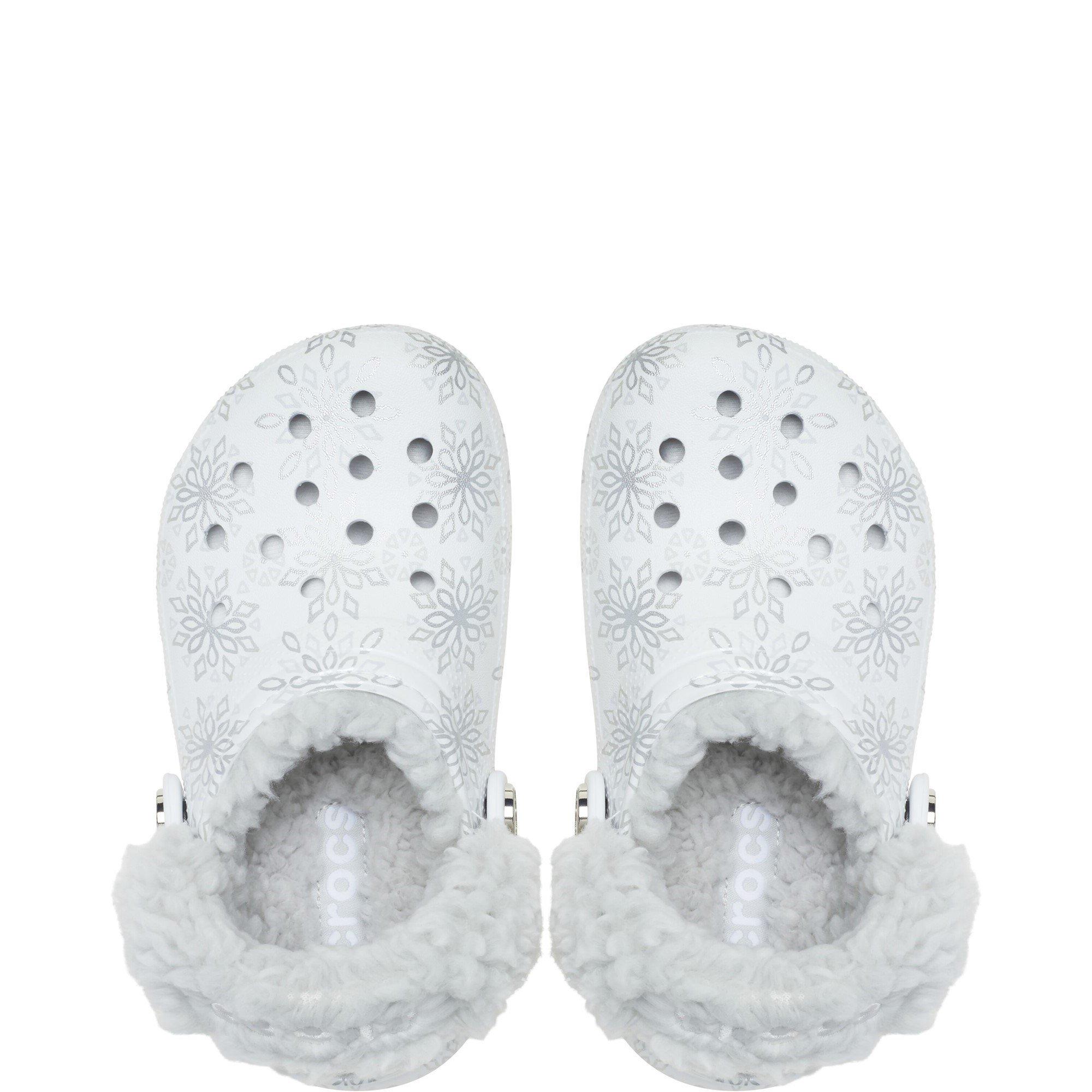White - Crocs - Kids' Sherpa Fleece Lined Mule Slippers - 4