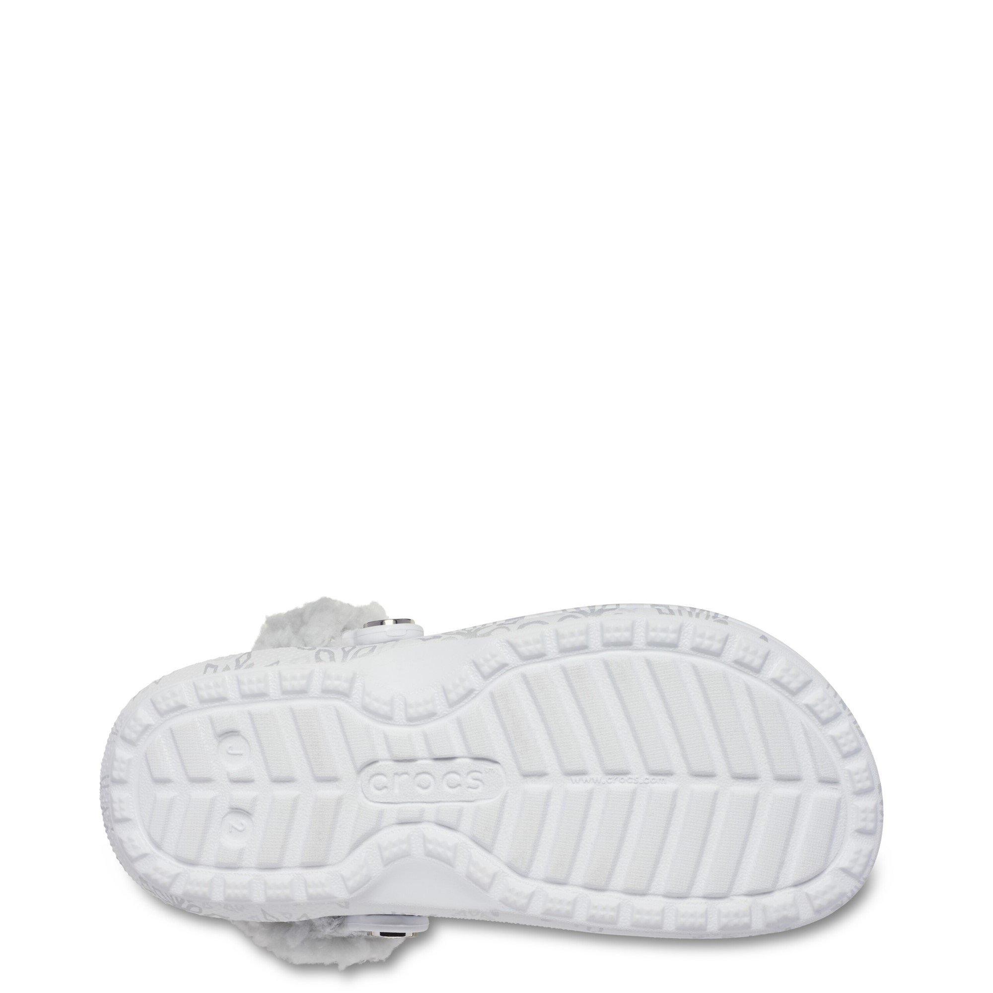 White - Crocs - Kids' Sherpa Fleece Lined Mule Slippers - 5
