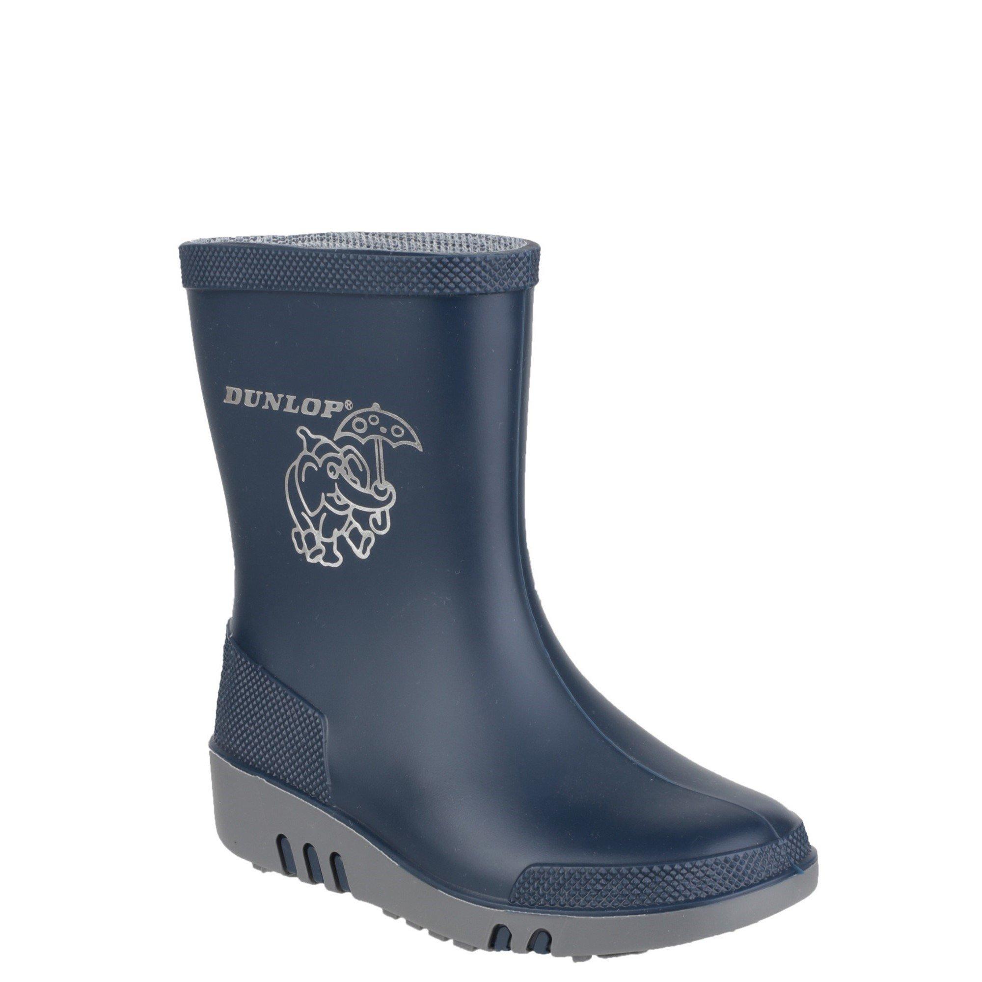 Navy - Dunlop - Mini Elephant Wellington - 2