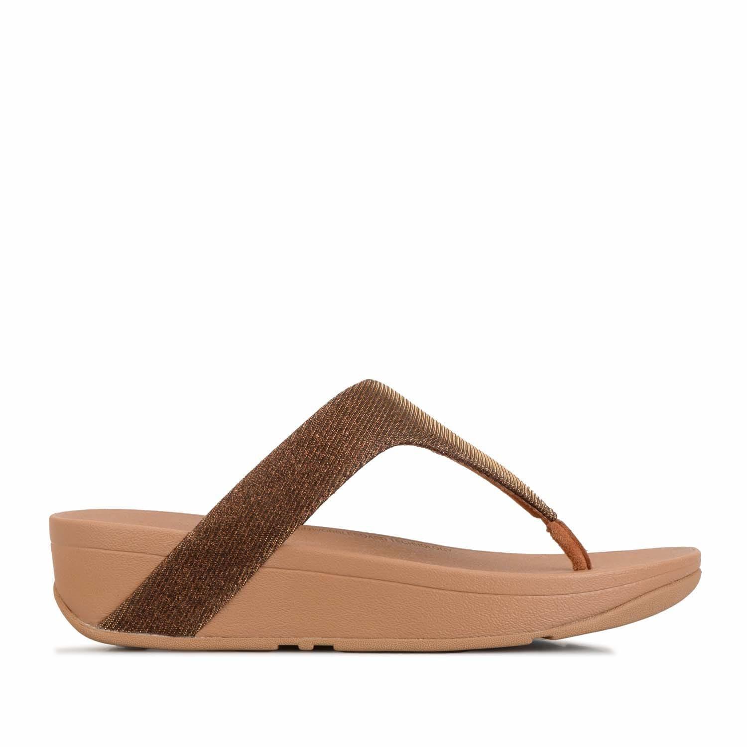 Bronze - FitFlop - Lottie Glitzy Toe Thong Sandals - 1