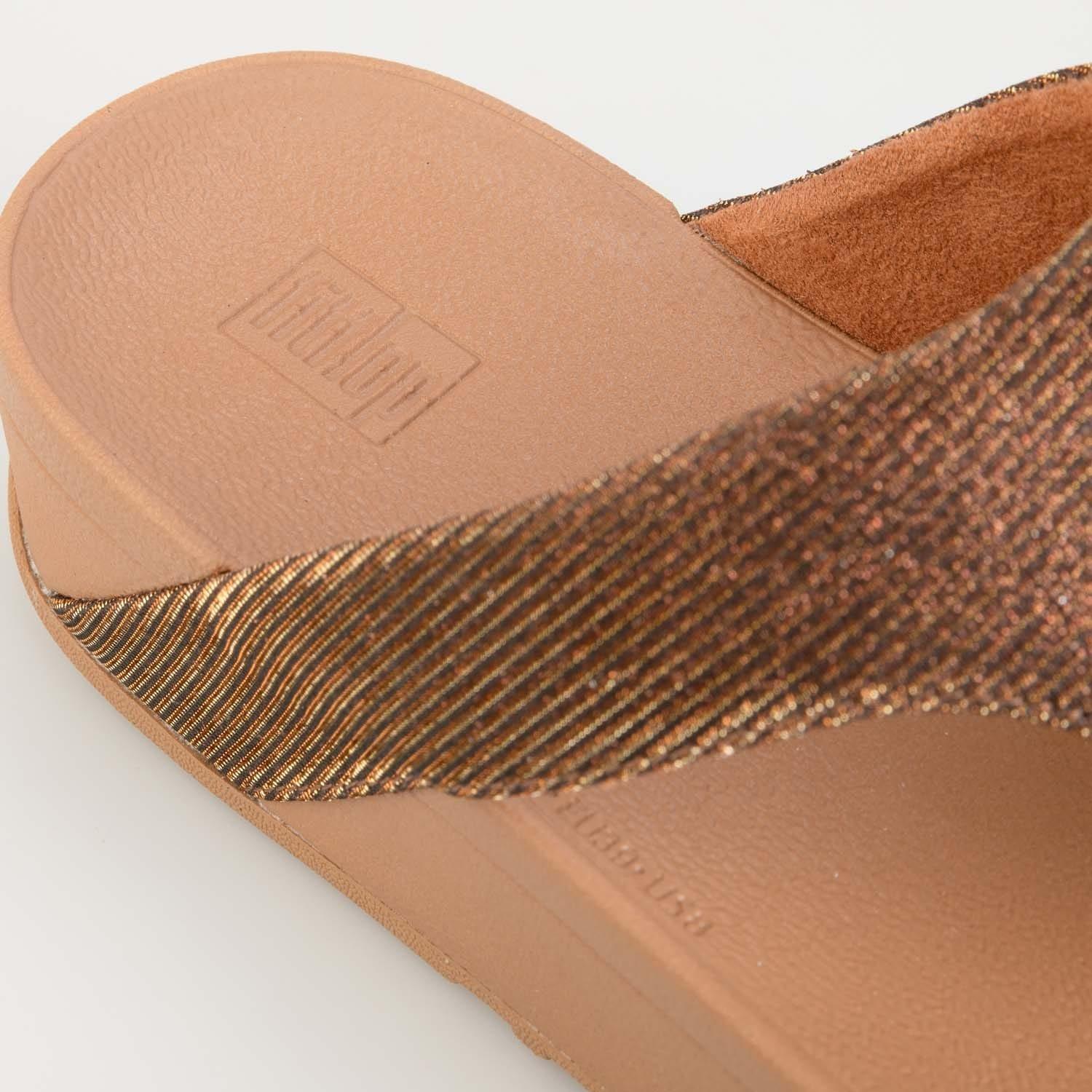 Bronze - Fitflop - Lottie Glitzy Toe Thong Sandals - 6