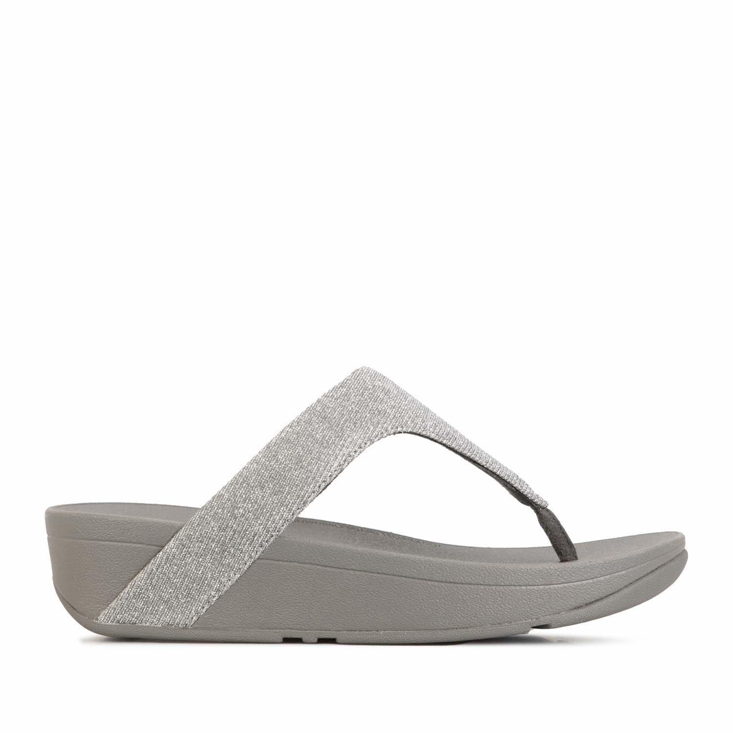Gunmetal - FitFlop - Lottie Glitzy Toe Thong Sandals - 1