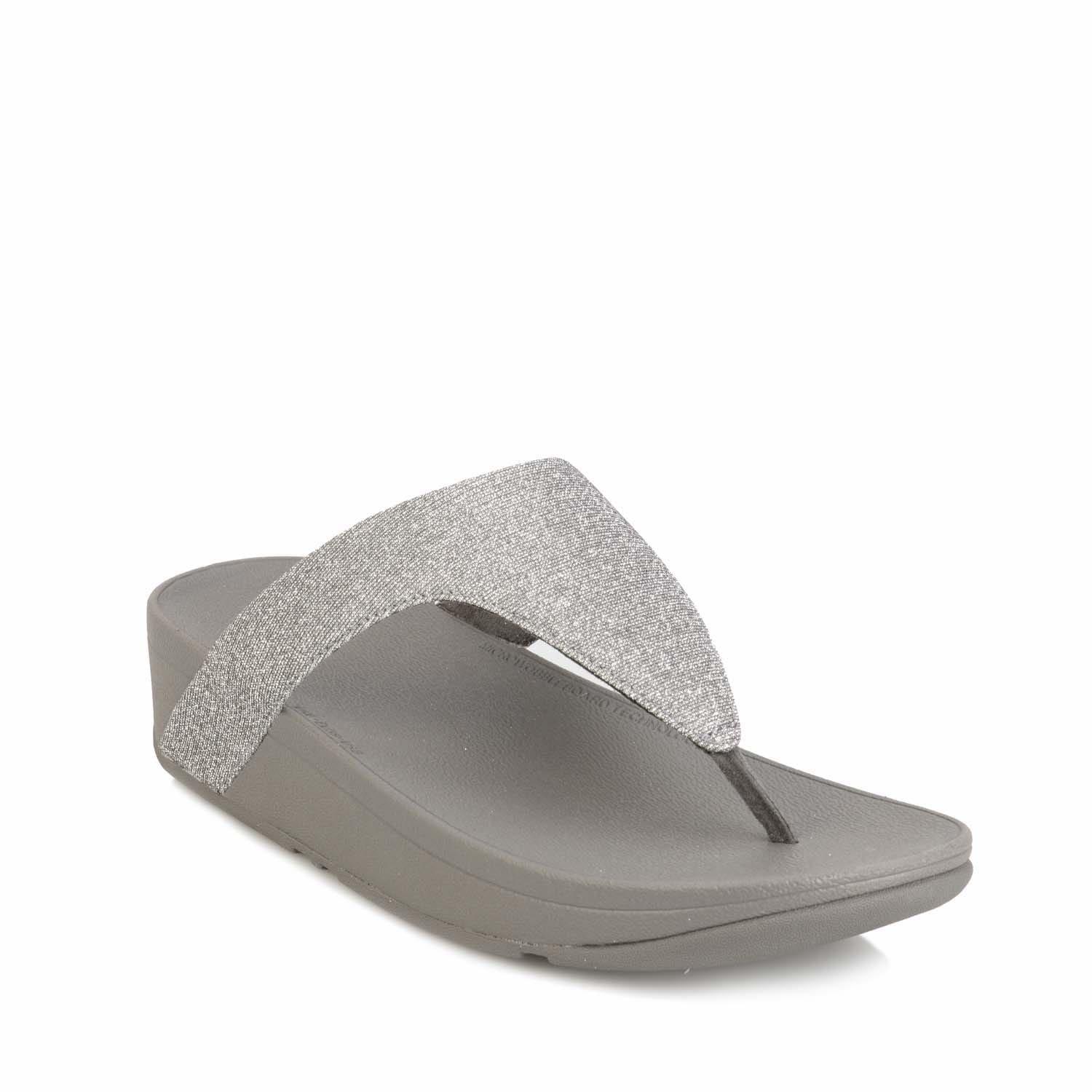 Gunmetal - Fitflop - Lottie Glitzy Toe Thong Sandals - 2