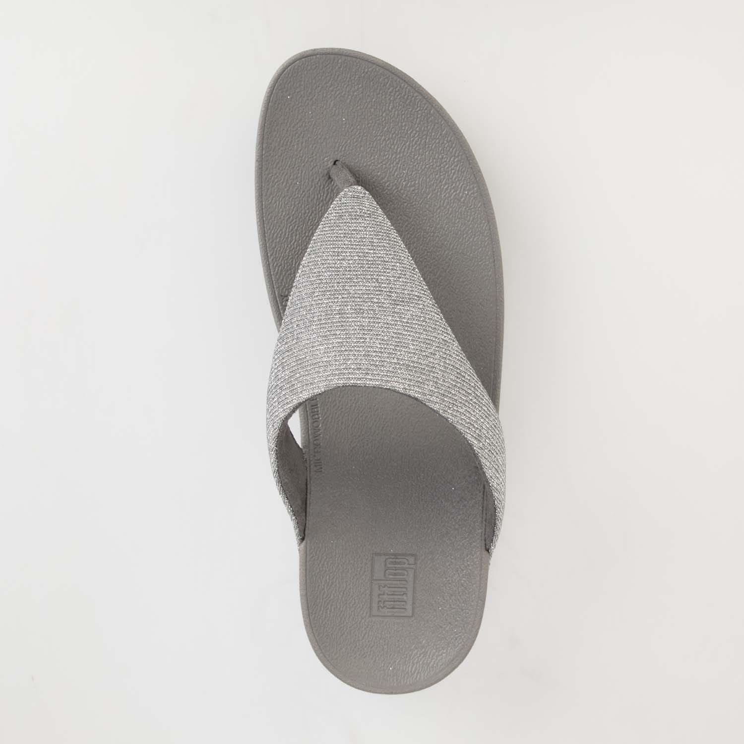 Gunmetal - Fitflop - Lottie Glitzy Toe Thong Sandals - 5
