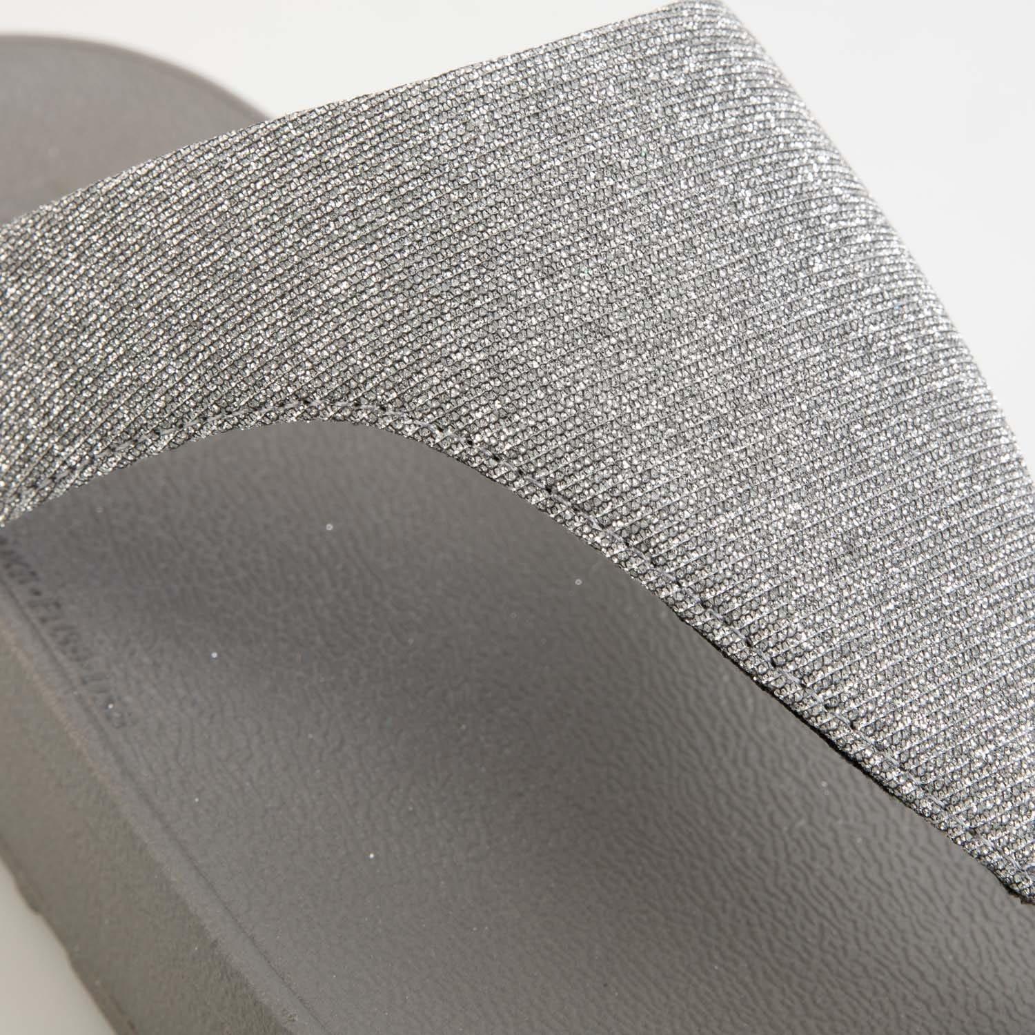 Gunmetal - Fitflop - Lottie Glitzy Toe Thong Sandals - 6