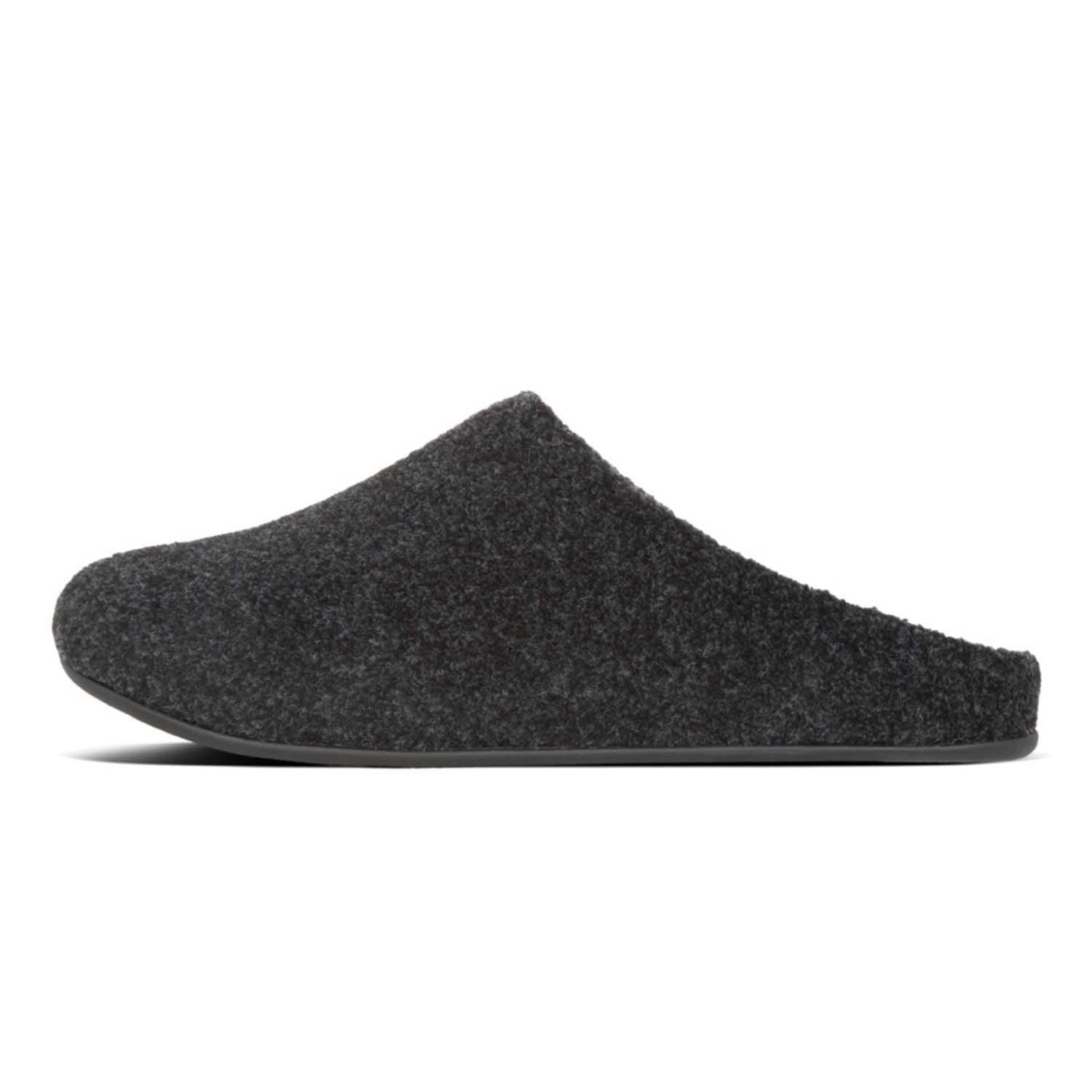 Black - Fitflop - Shove Felt Slippers - 1