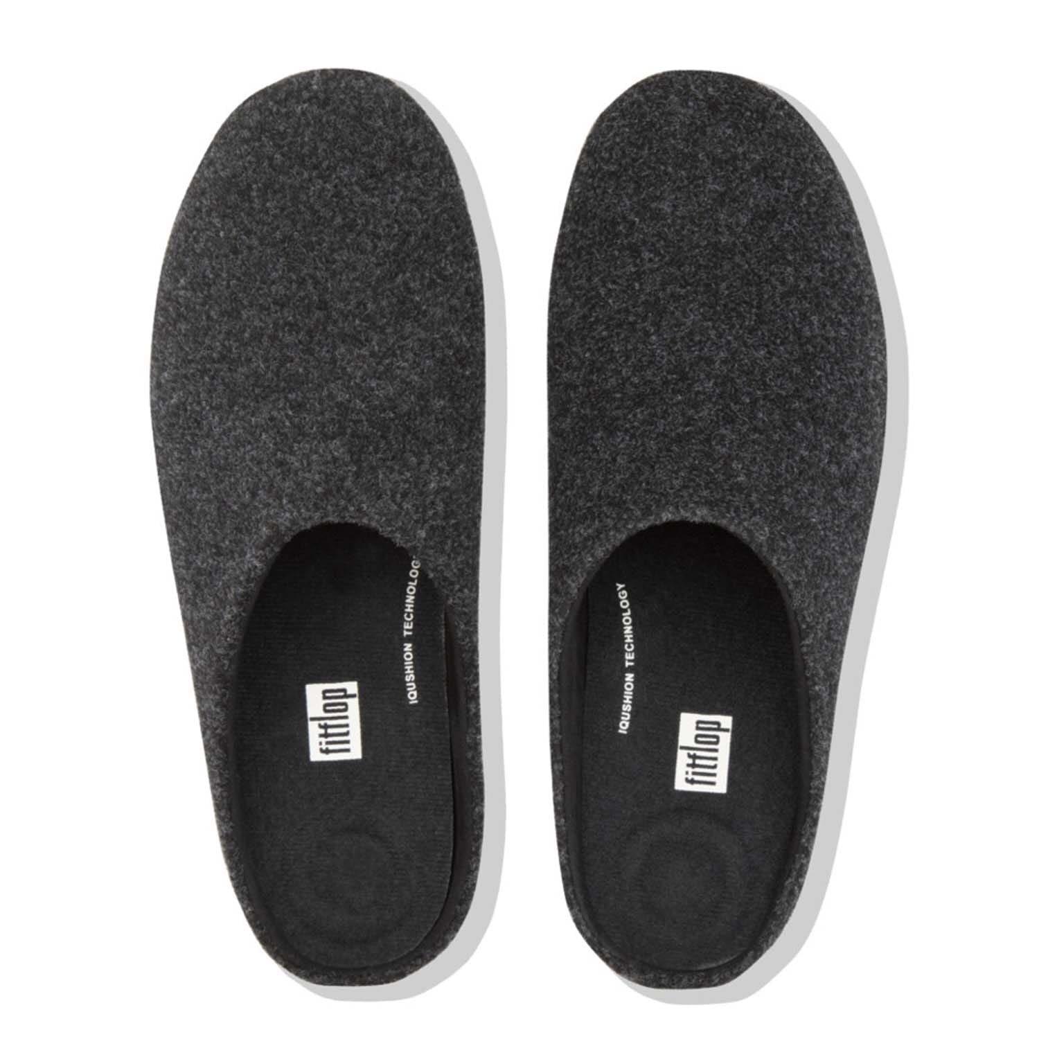 Black - Fitflop - Shove Felt Slippers - 3