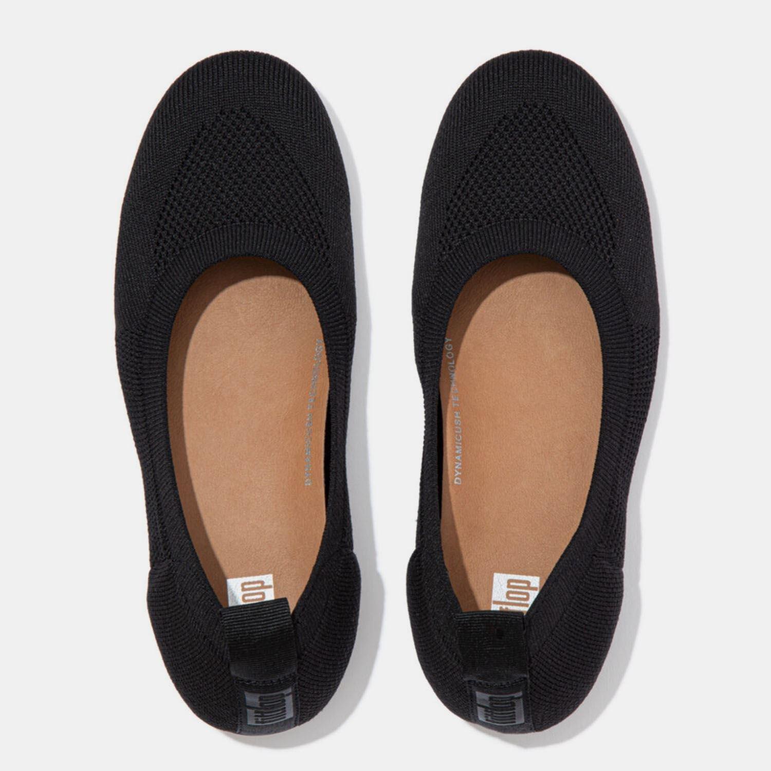 Black - Fitflop - Allegro Multi-Knit Ballet Pumps - 2