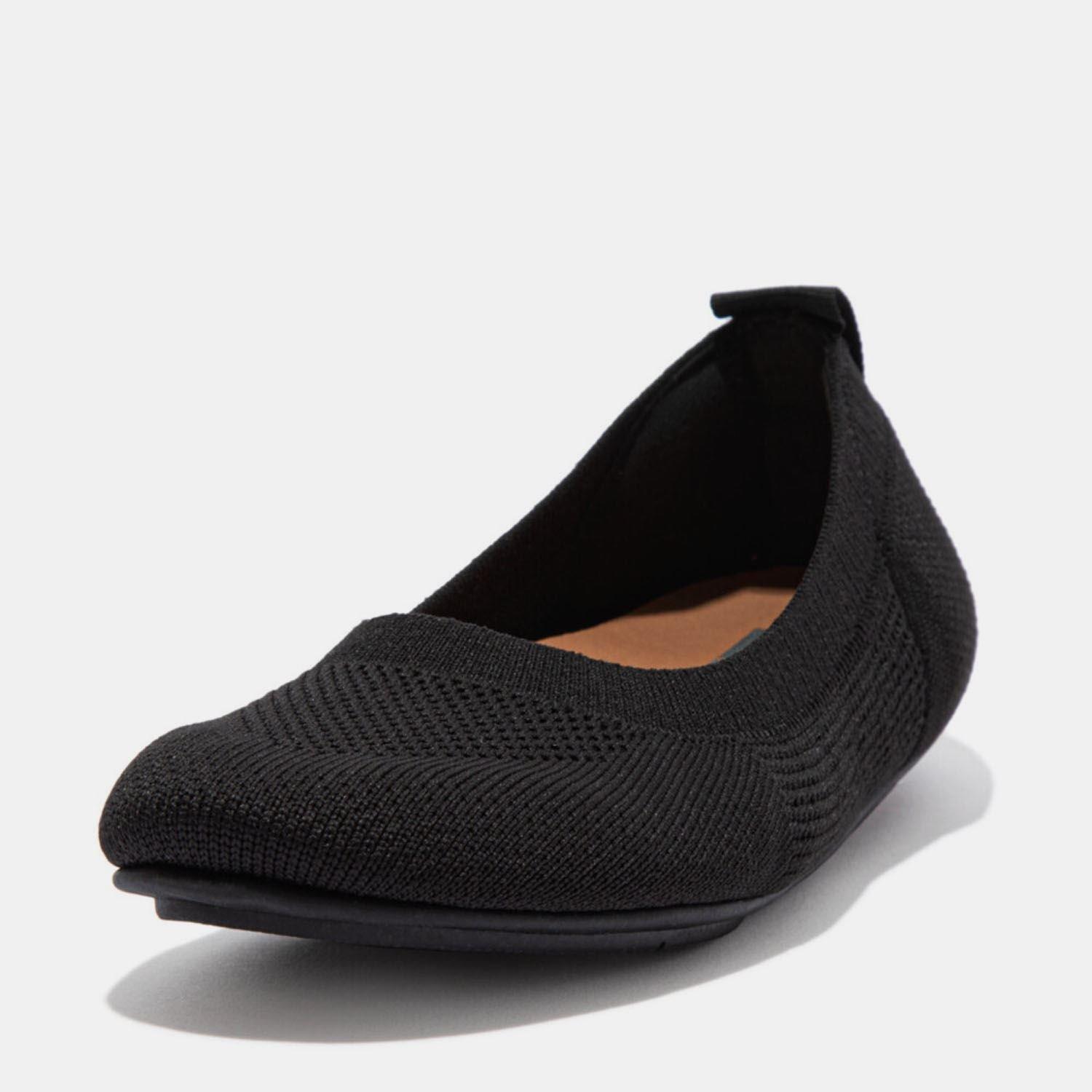 Black - Fitflop - Allegro Multi-Knit Ballet Pumps - 3