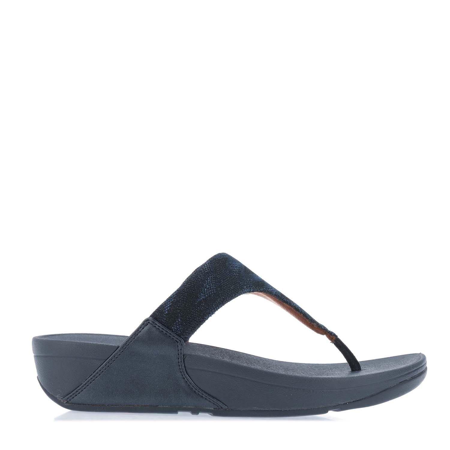 Navy - Fitflop - Lulu Glitz Toe-Post Sandals - 2