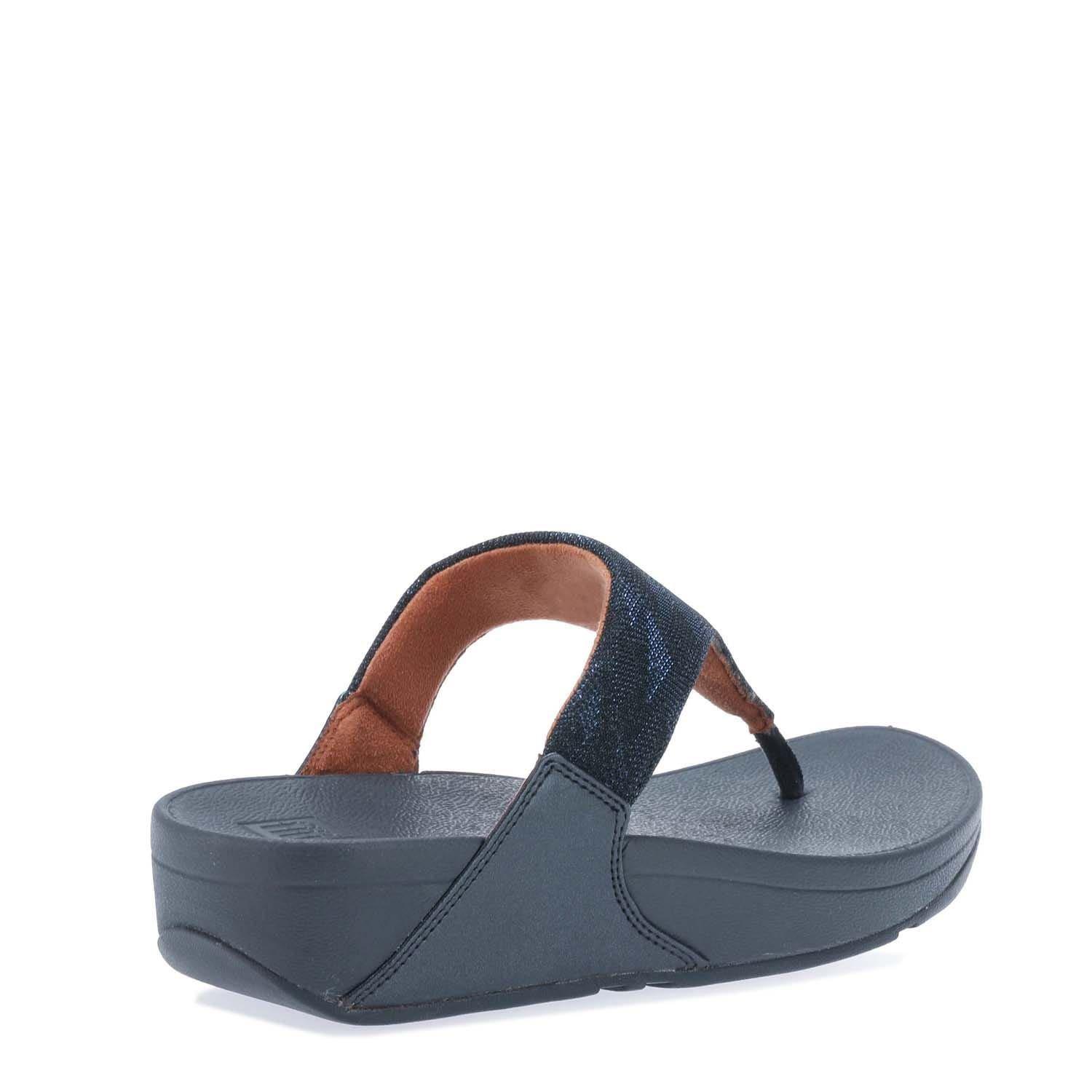 Navy - Fitflop - Lulu Glitz Toe-Post Sandals - 4