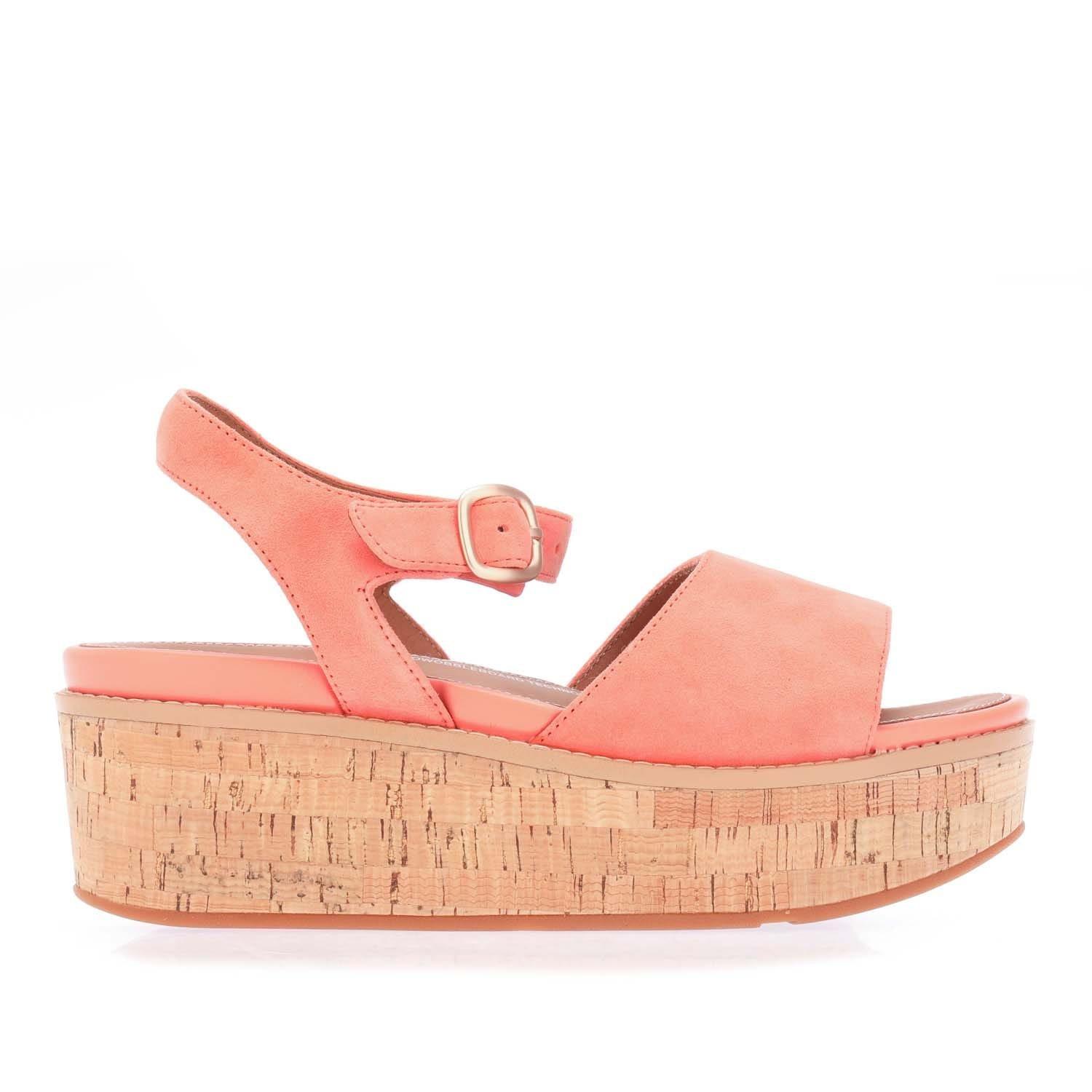 Coral - Fitflop - Eloise Suede Back-Strap Wedge Sandals - 1