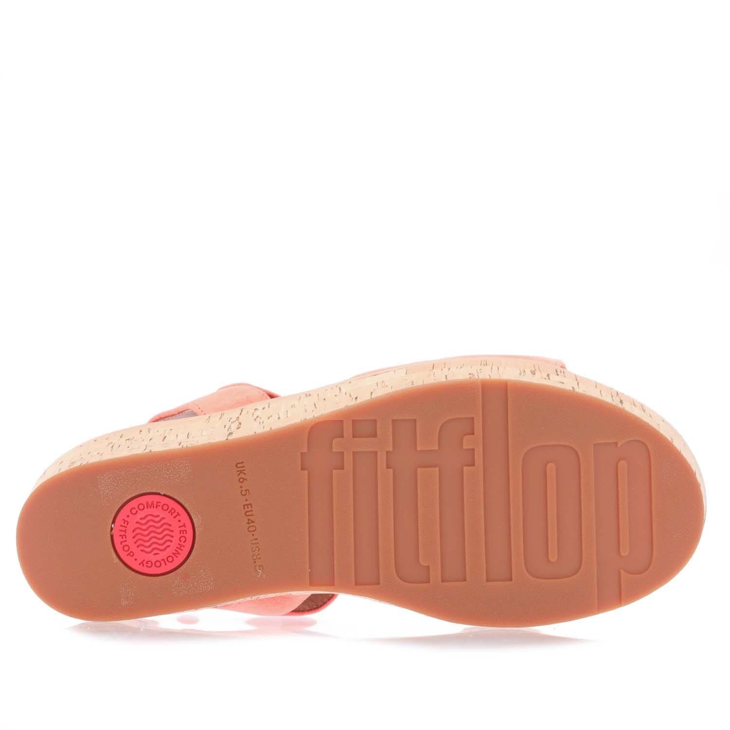 Coral - Fitflop - Eloise Suede Back-Strap Wedge Sandals - 4