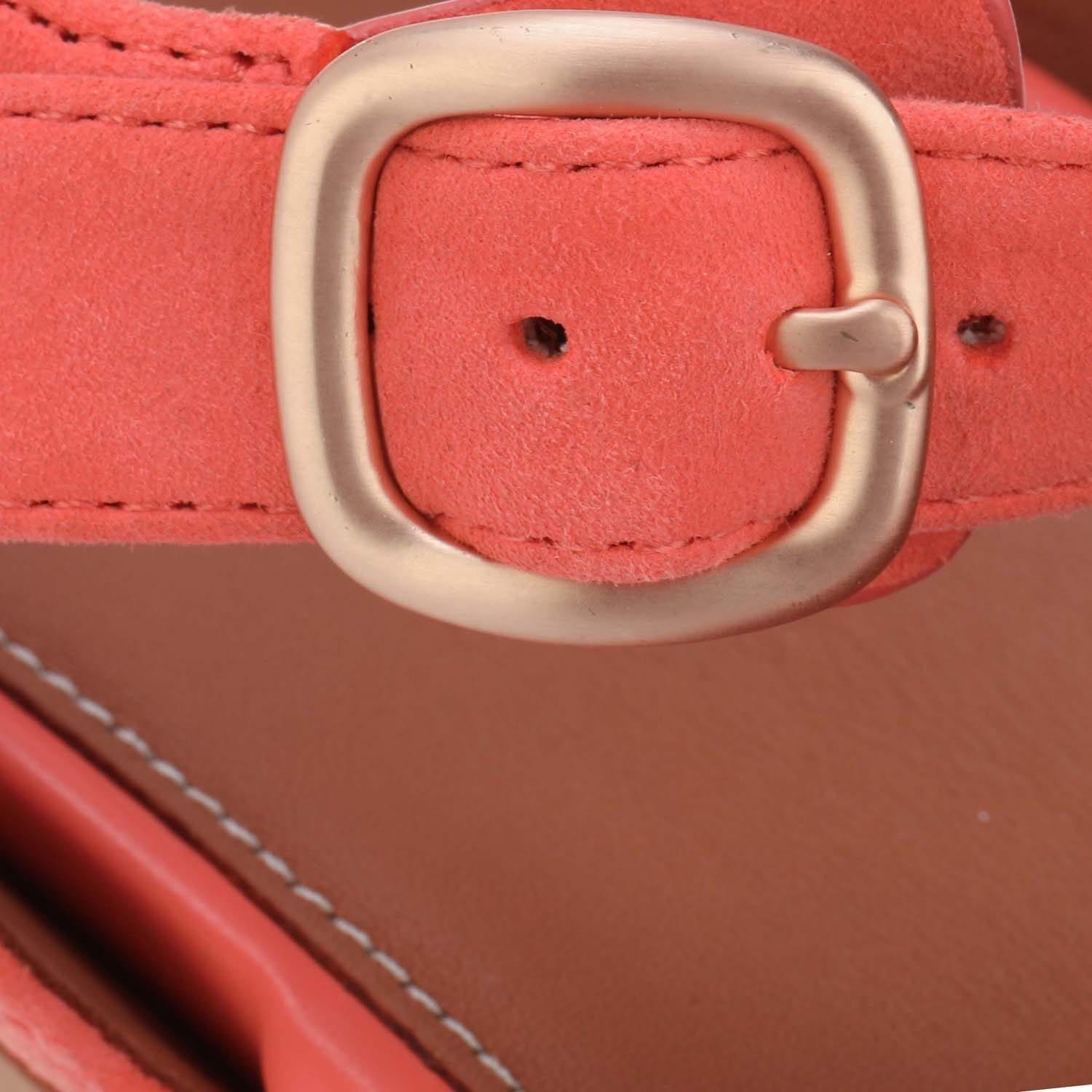 Coral - Fitflop - Eloise Suede Back-Strap Wedge Sandals - 5