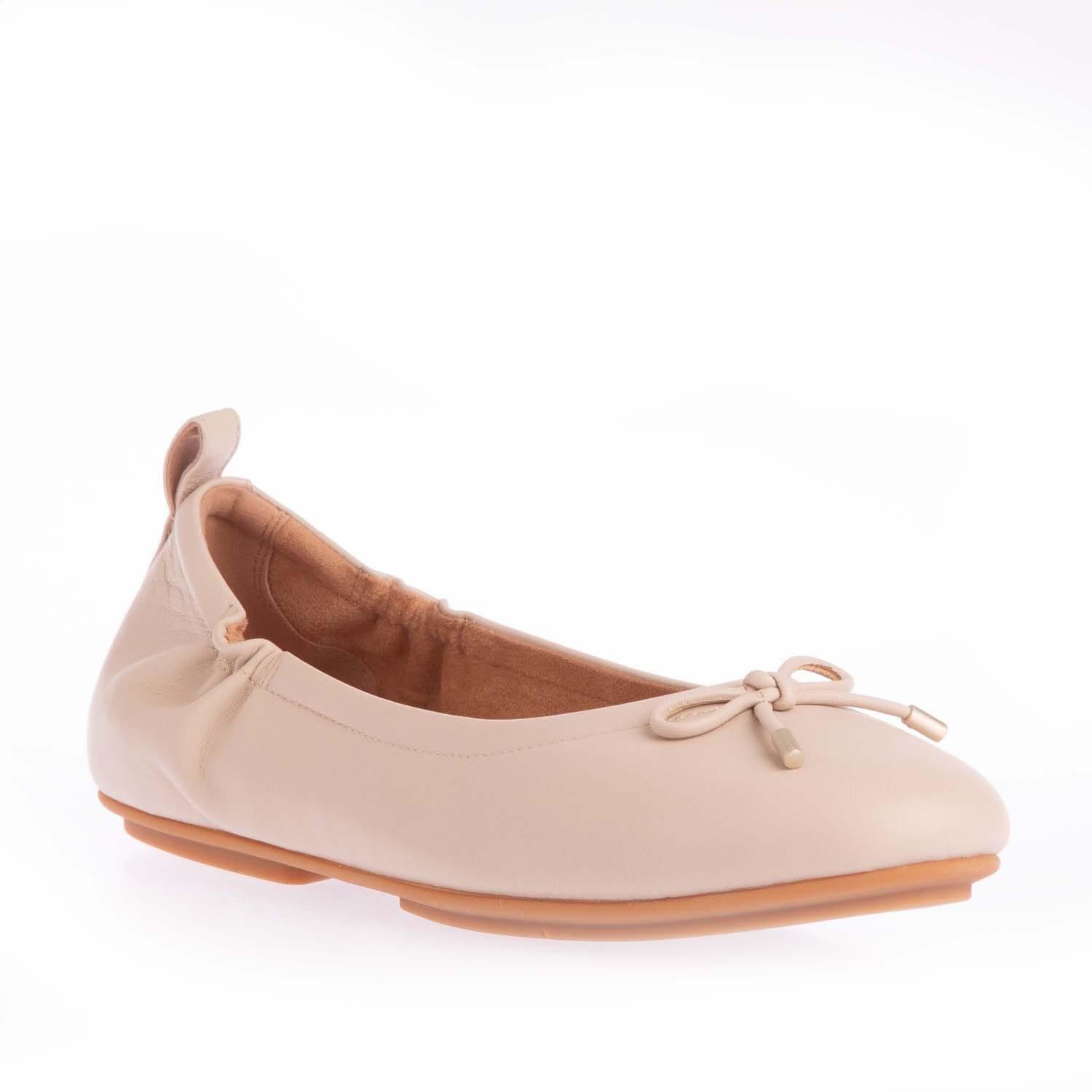 Stone - Fitflop - Allegro Bow Leather Ballerina Pumps - 2