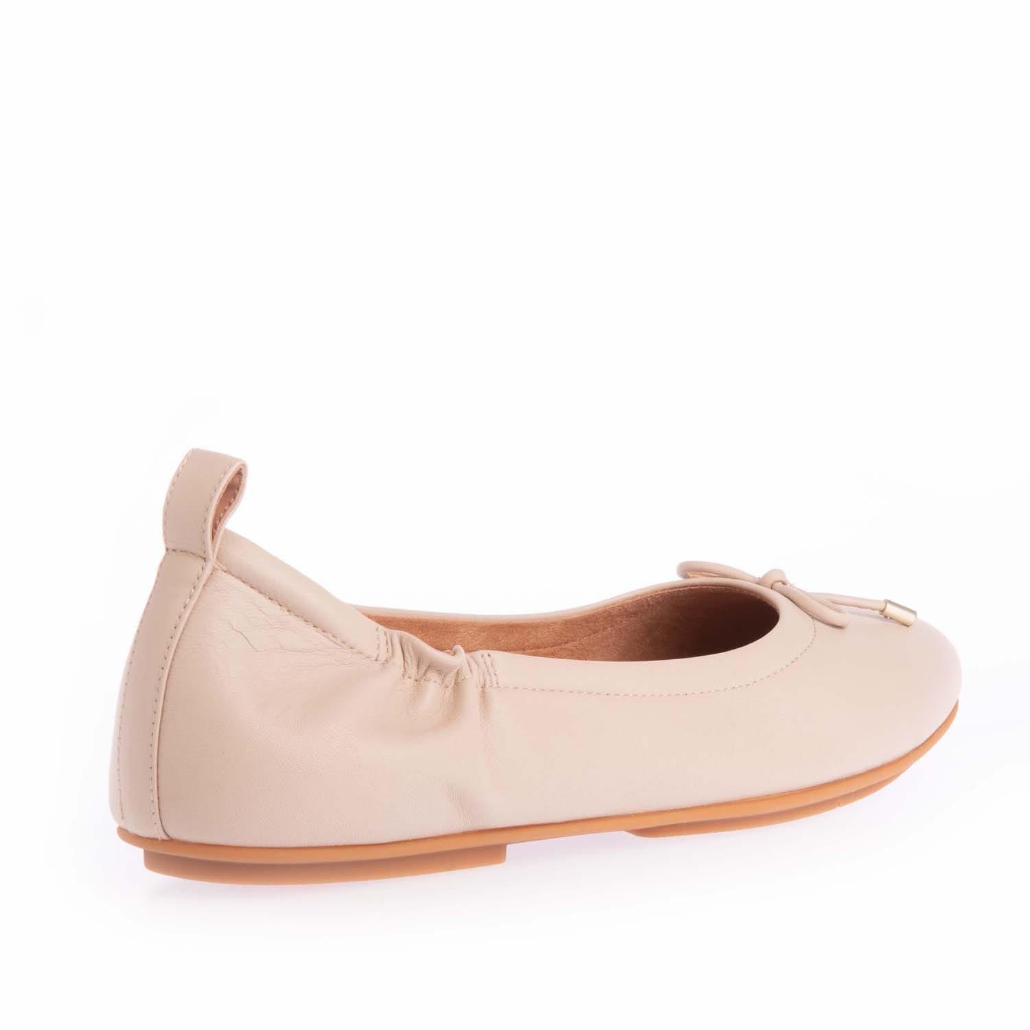 Stone - Fitflop - Allegro Bow Leather Ballerina Pumps - 3