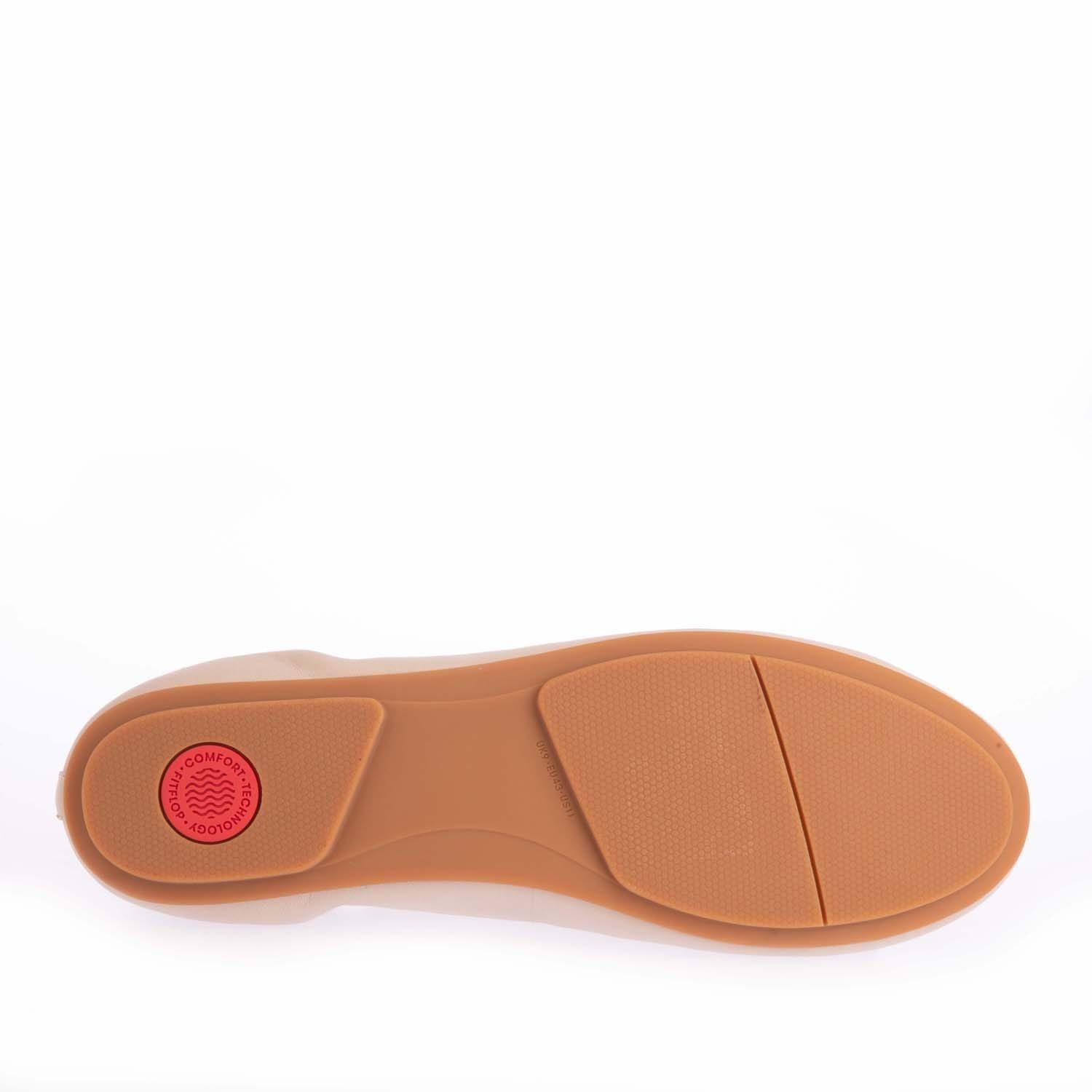 Stone - Fitflop - Allegro Bow Leather Ballerina Pumps - 4