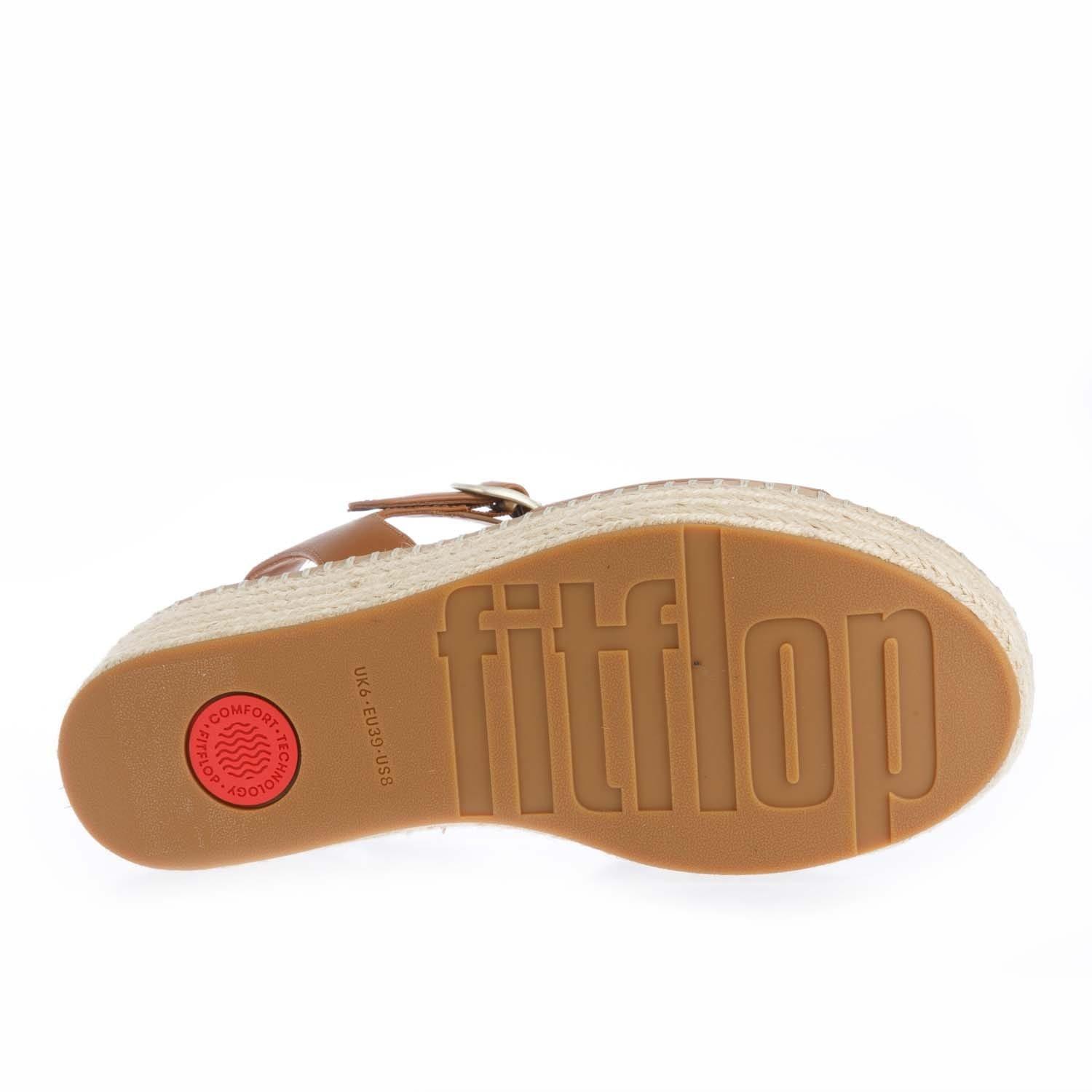 Tan - Fitflop - Eloise Espadrille Back-Strap Wedge Sandals - 4