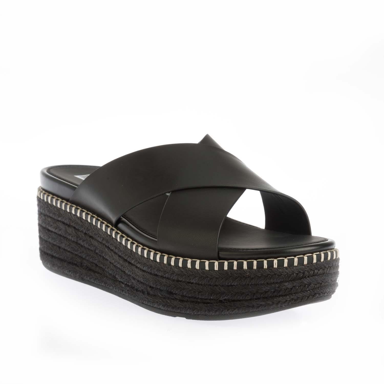 Black - Fitflop - Eloise Espadrille Wedge Cross Slide Sandals - 2