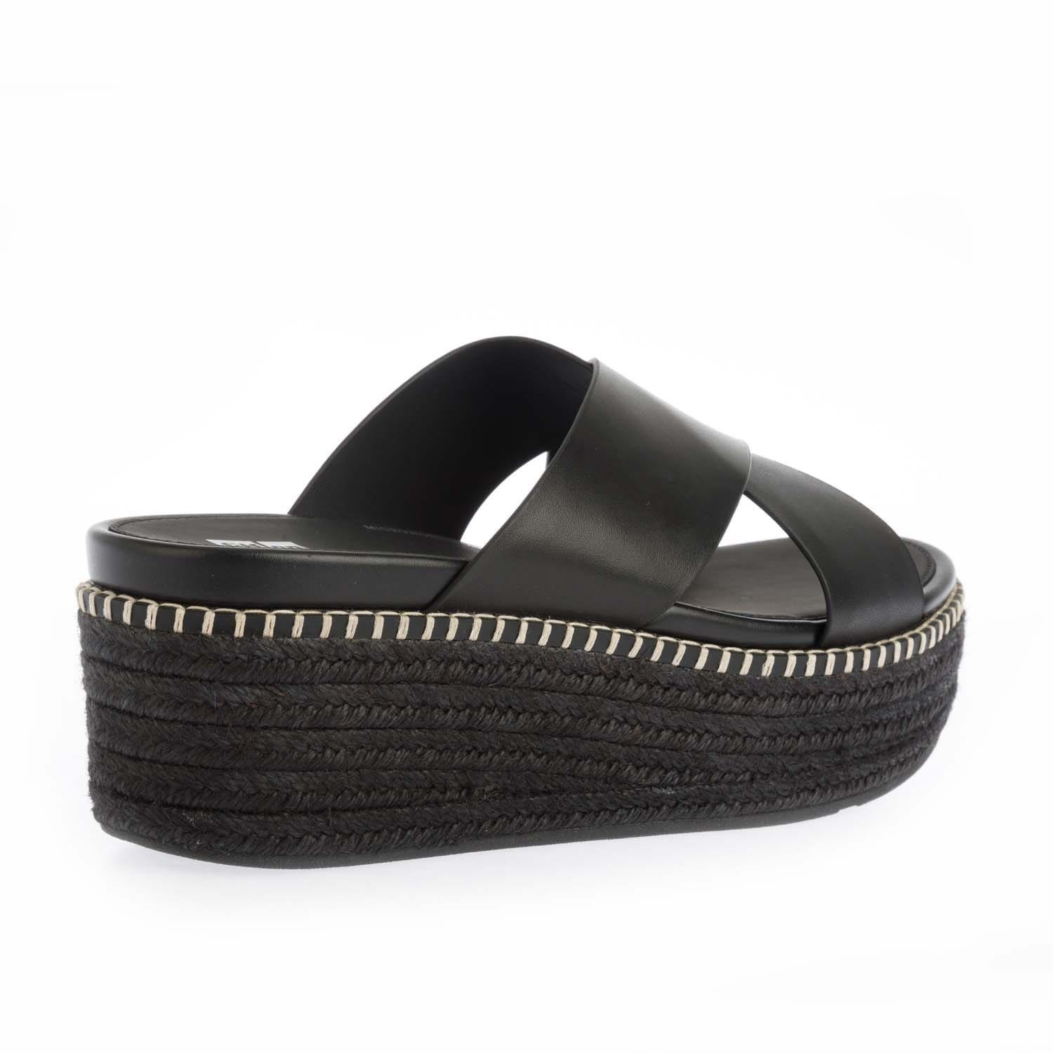 Black - Fitflop - Eloise Espadrille Wedge Cross Slide Sandals - 3
