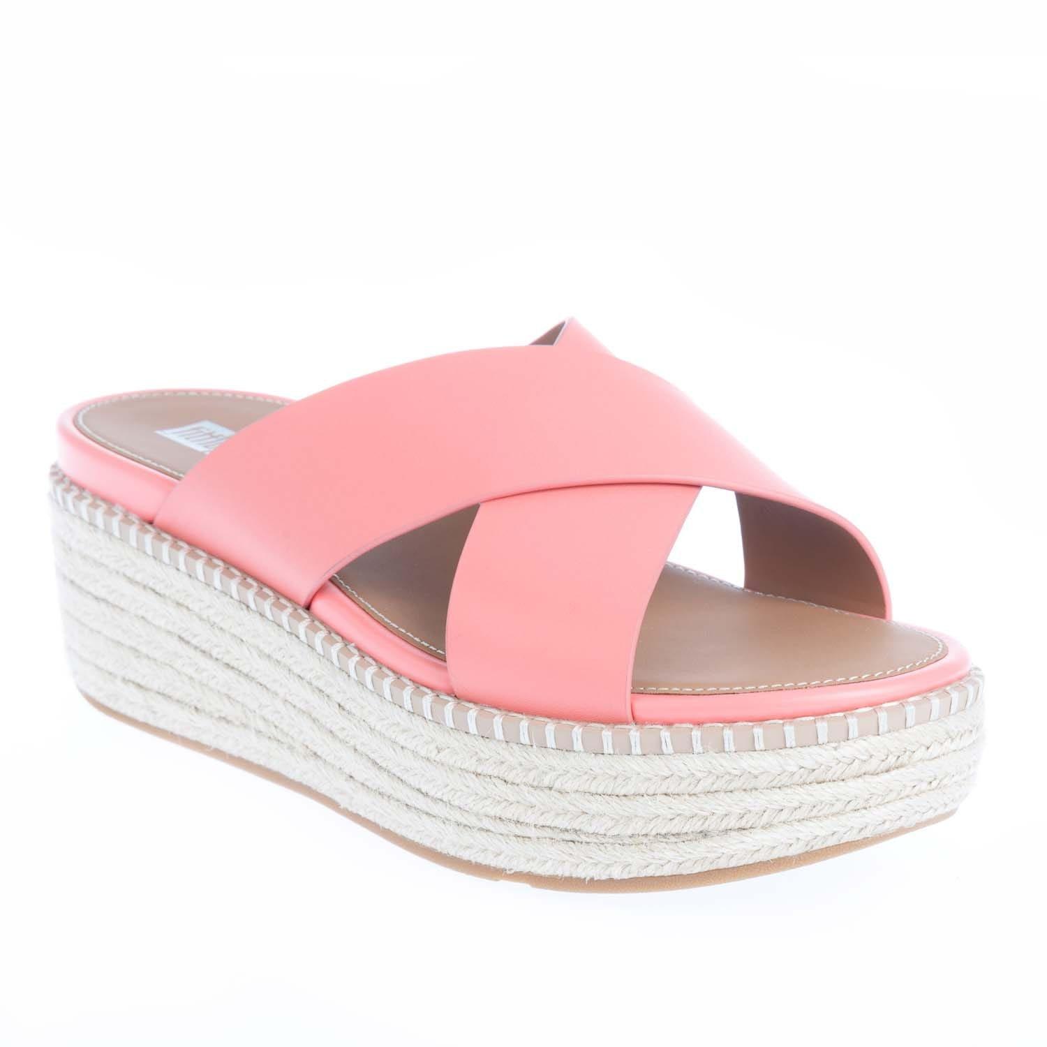 Coral - Fitflop - Eloise Espadrille Wedge Cross Slide Sandals - 2