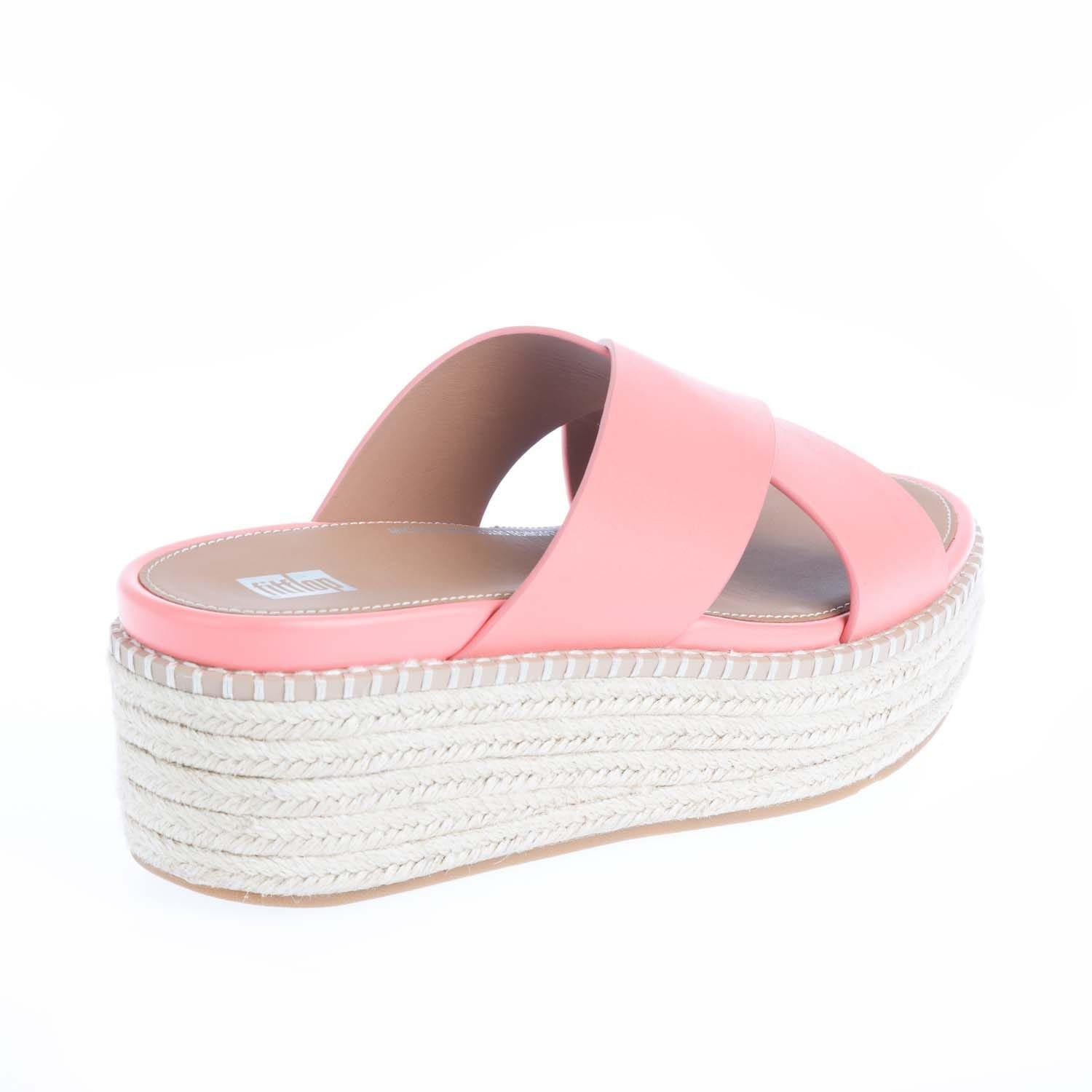 Coral - Fitflop - Eloise Espadrille Wedge Cross Slide Sandals - 3