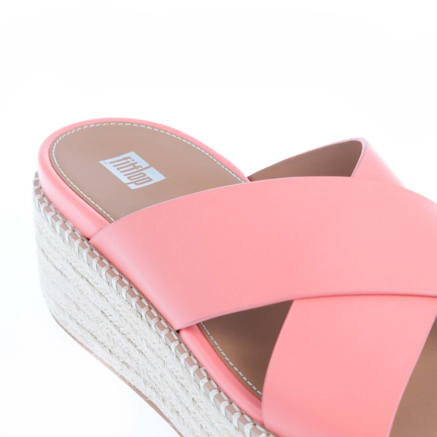 Coral - Fitflop - Eloise Espadrille Wedge Cross Slide Sandals - 5