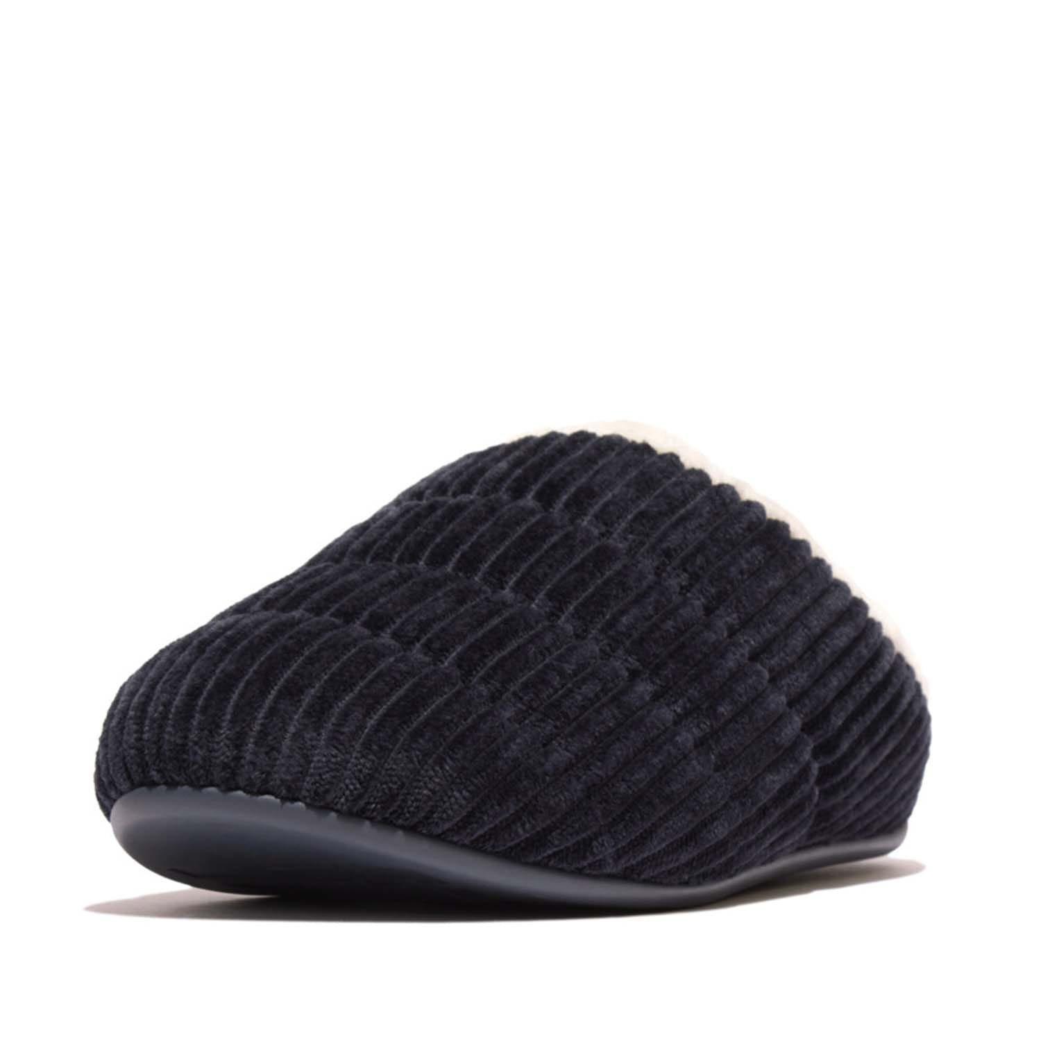 Navy - Fitflop - Chrissie Fleece-Lined Corduroy Slippers - 2