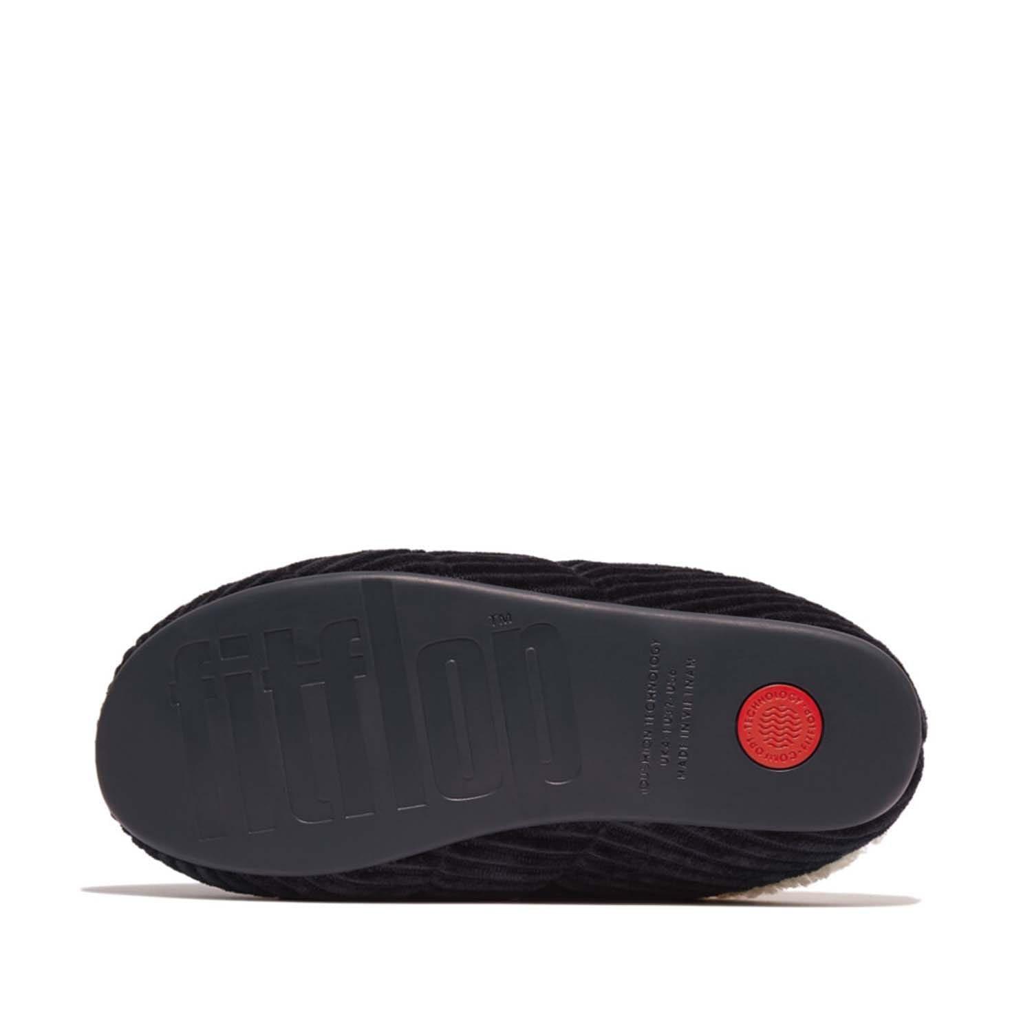 Navy - Fitflop - Chrissie Fleece-Lined Corduroy Slippers - 4