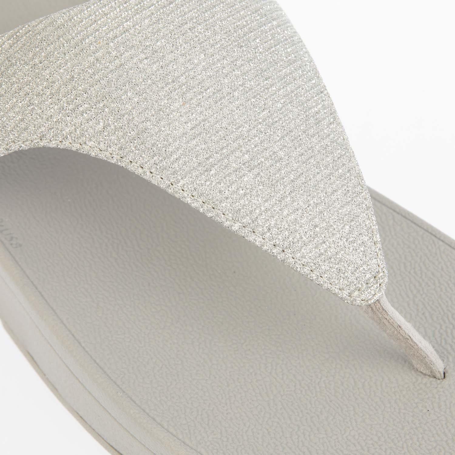 Silver - Fitflop - Lottie Glitzy Toe Thong Sandals - 4