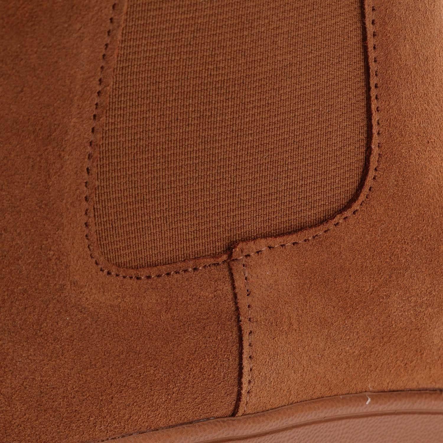 Tan - Fitflop - F-Mode Suede Flatform Chelsea Boots - 5