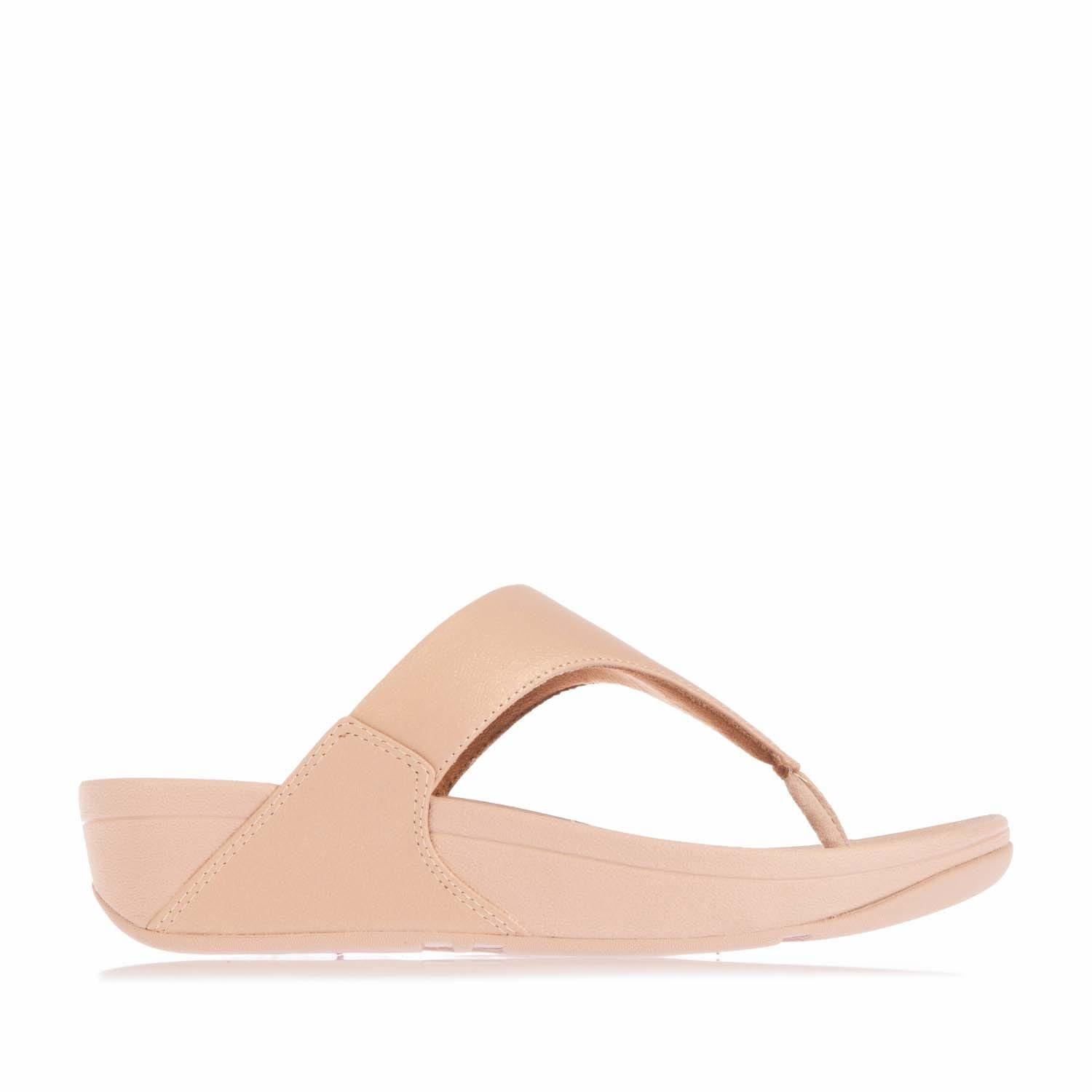 Beige - FitFlop - Lulu Shimmer Toe-Post Sandals - 1