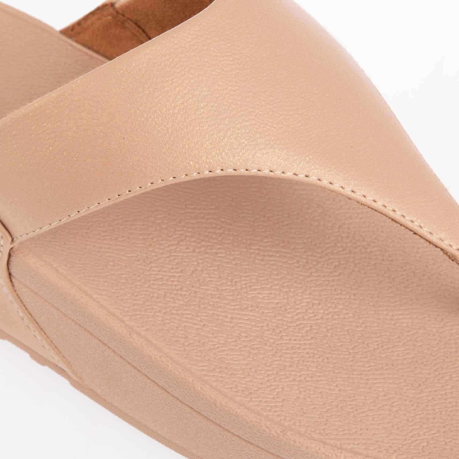 Beige - Fitflop - Lulu Shimmer Toe-Post Sandals - 5