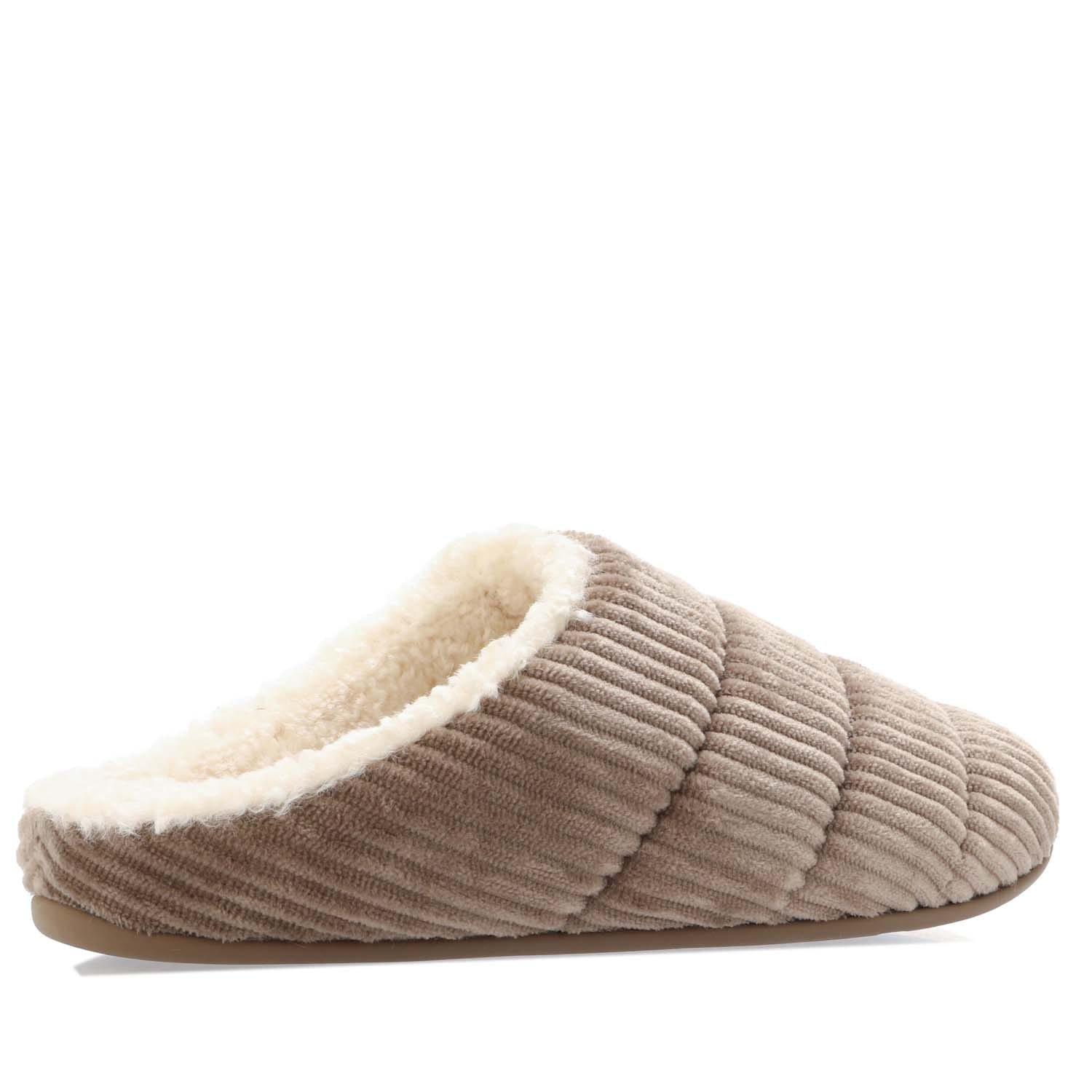 Mink - Fitflop - Chrissie Fleece-Lined Corduroy Slippers - 3
