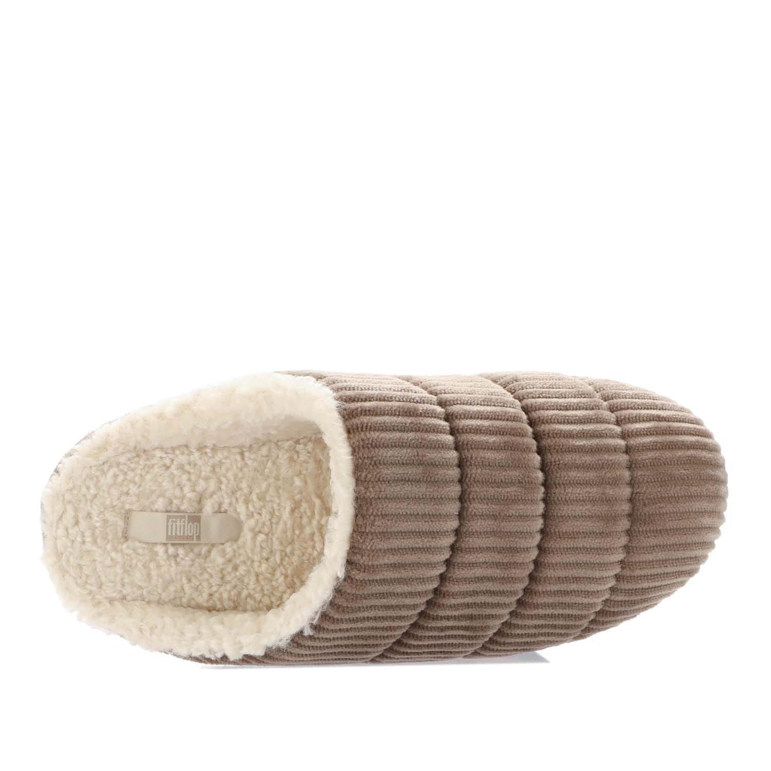 Mink - Fitflop - Chrissie Fleece-Lined Corduroy Slippers - 5
