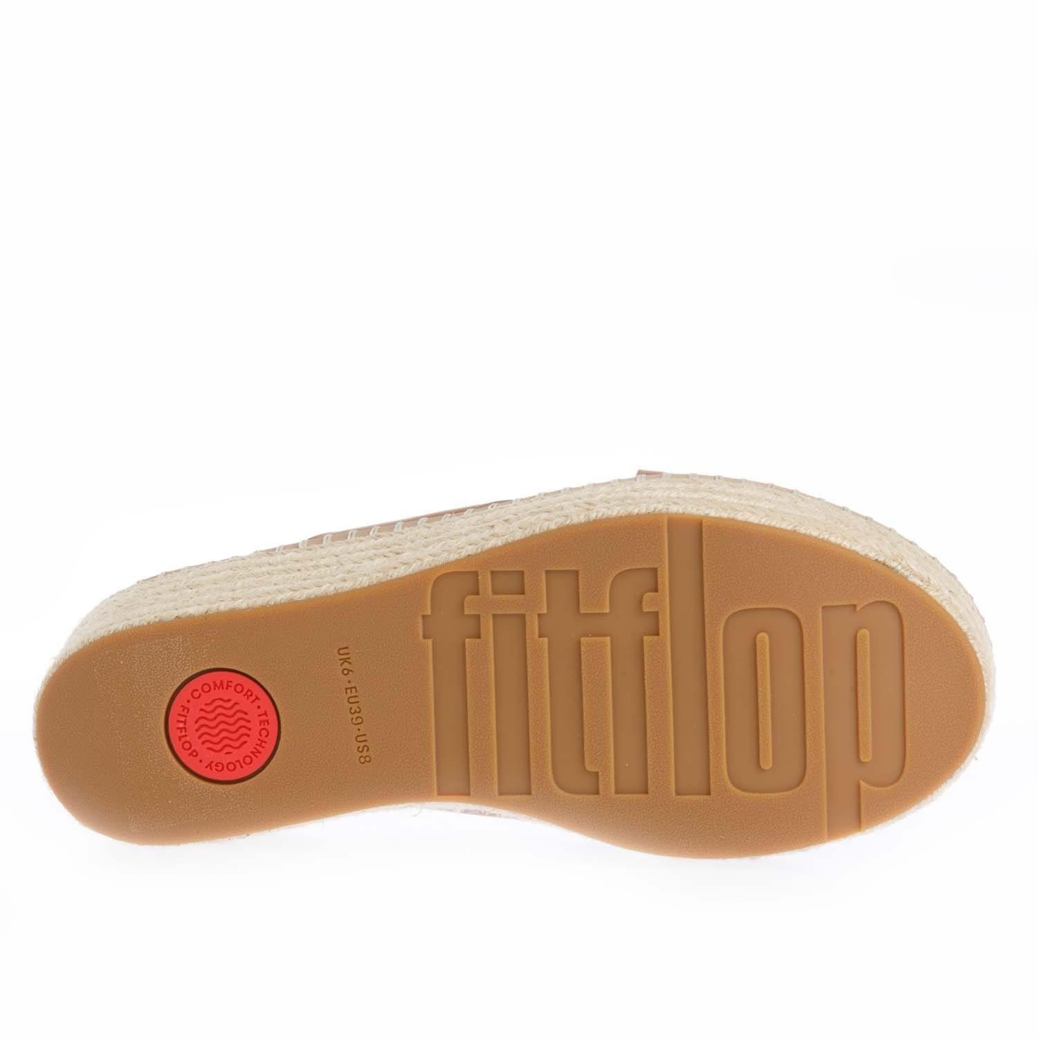 Tan - Fitflop - Eloise Espadrille Wedge Cross Slide Sandals - 4