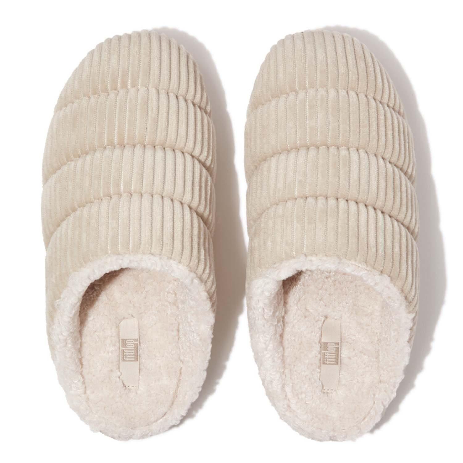Ivory - Fitflop - Chrissie Fleece-Lined Corduroy Slippers - 3