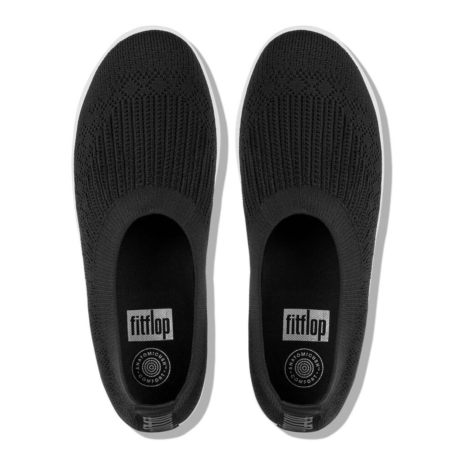 Black - Fitflop - Uberknit Slip-On Ballerinas - 2