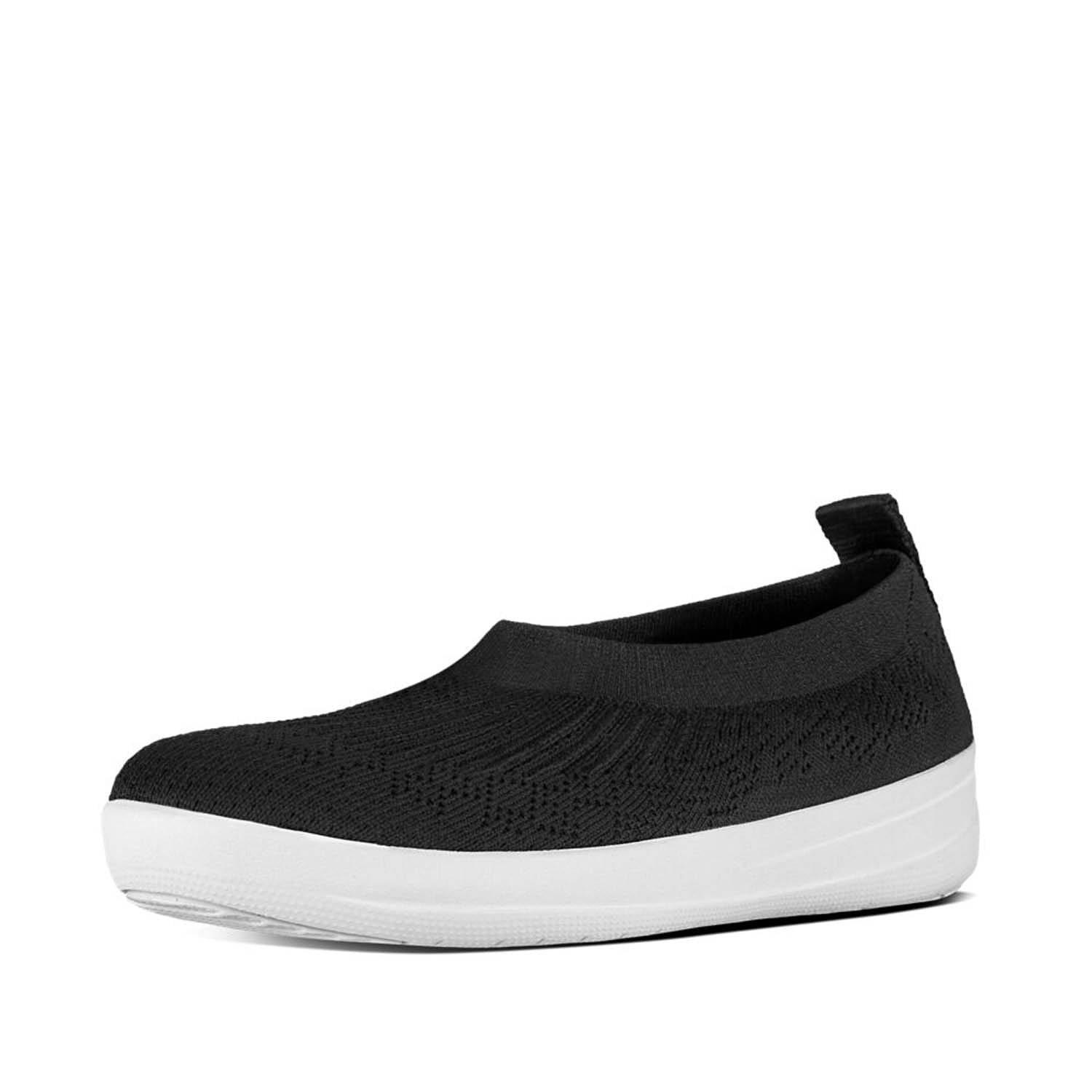Black - Fitflop - Uberknit Slip-On Ballerinas - 4