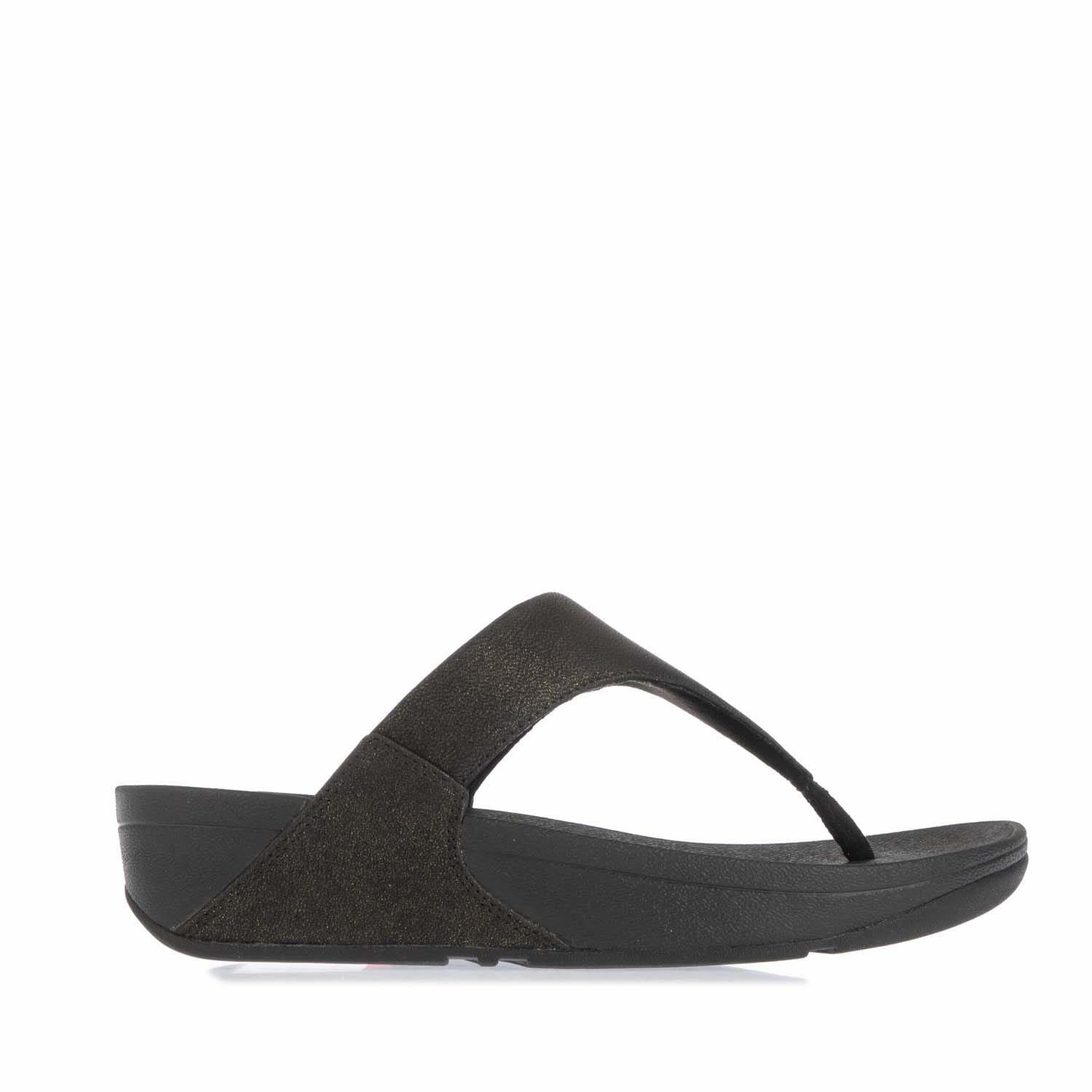 Black - FitFlop - Lulu Toe Post Sparkle Sandals - 1