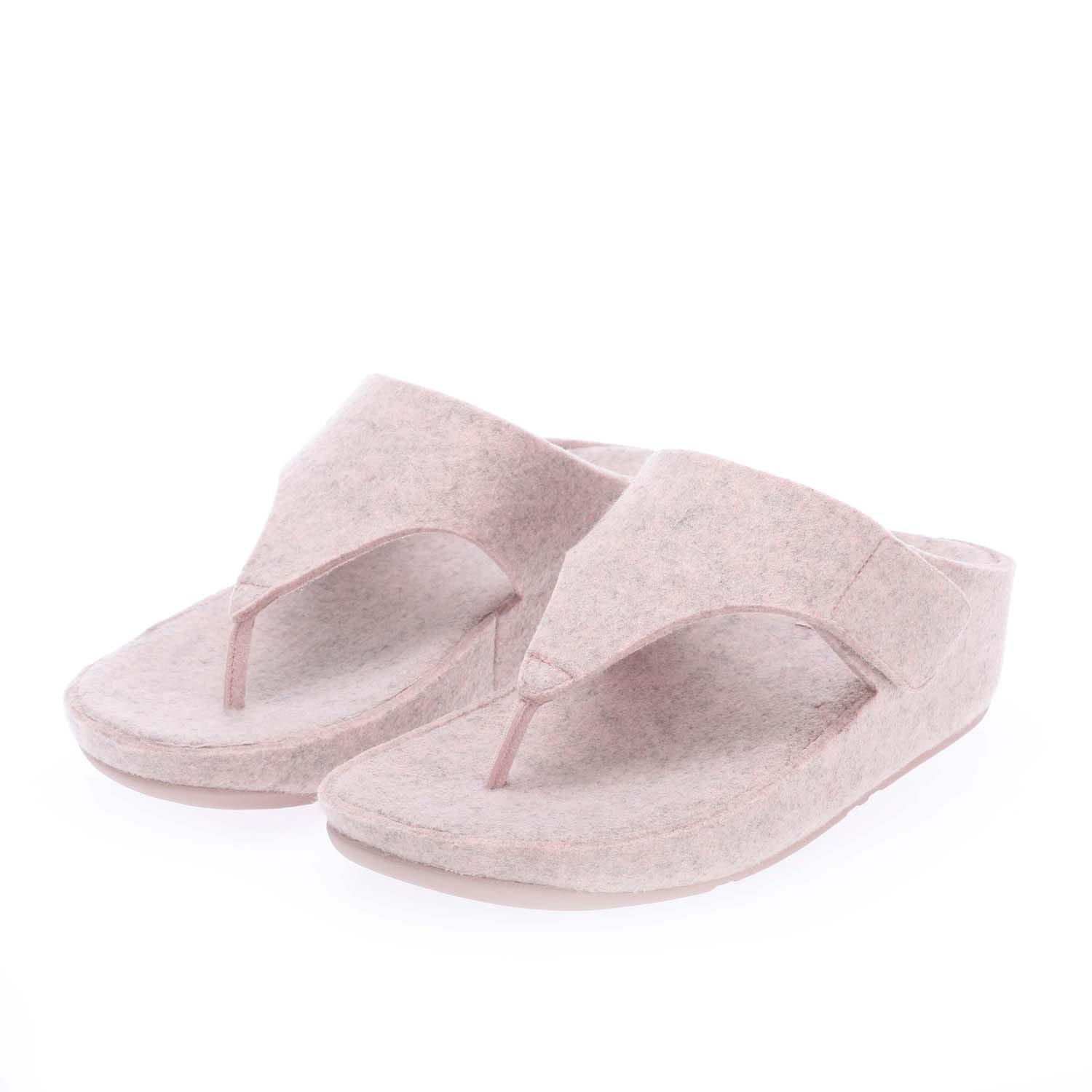 Beige - Fitflop - Shuv e01 Adjustable Felt Toe-Post Sandals - 1