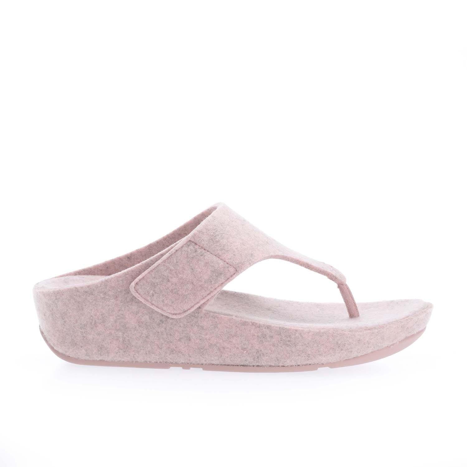 Beige - Fitflop - Shuv e01 Adjustable Felt Toe-Post Sandals - 2