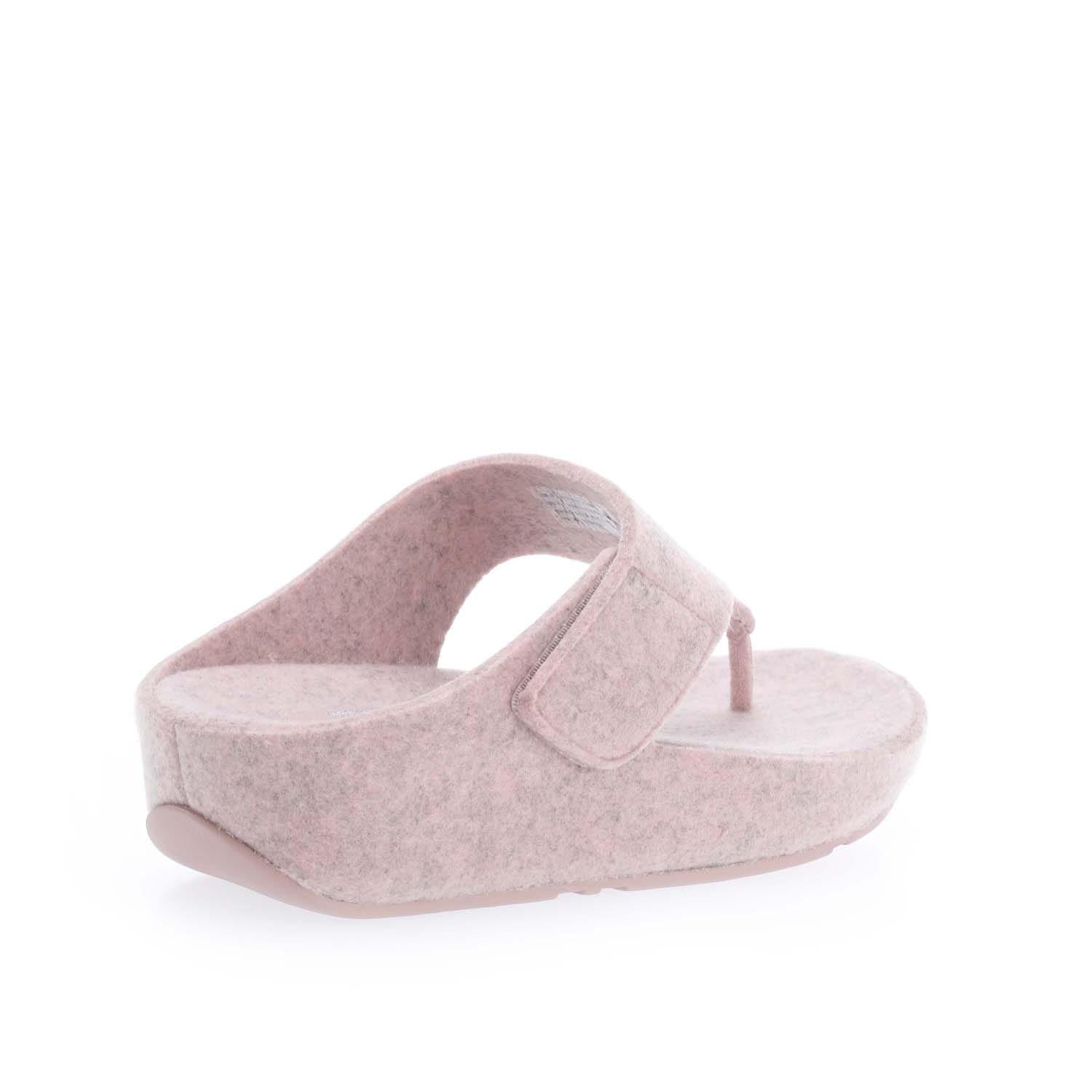 Beige - Fitflop - Shuv e01 Adjustable Felt Toe-Post Sandals - 4
