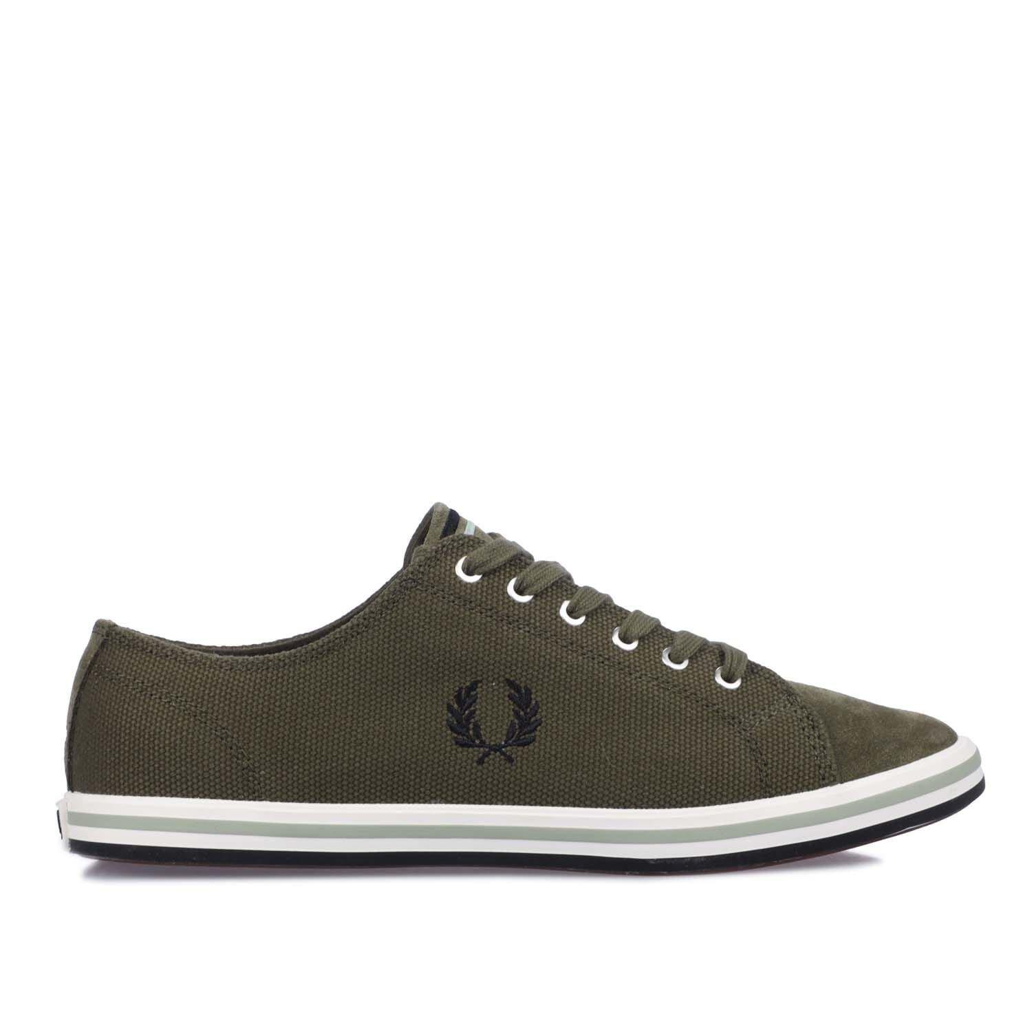 Green - Fred Perry - Kingston Canvas/Suede Trainers - 1