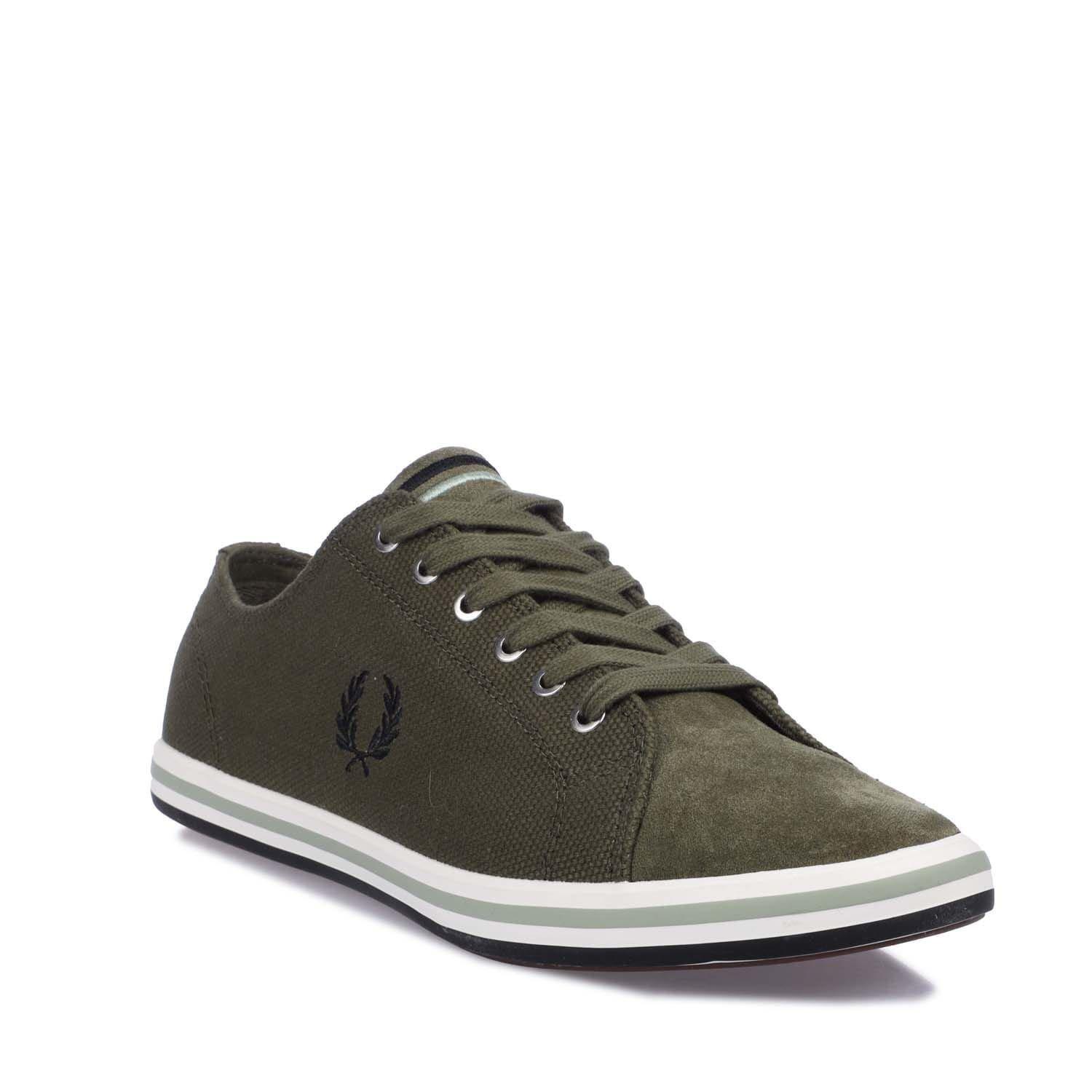 Green - Fred Perry - Kingston Canvas/Suede Trainers - 2